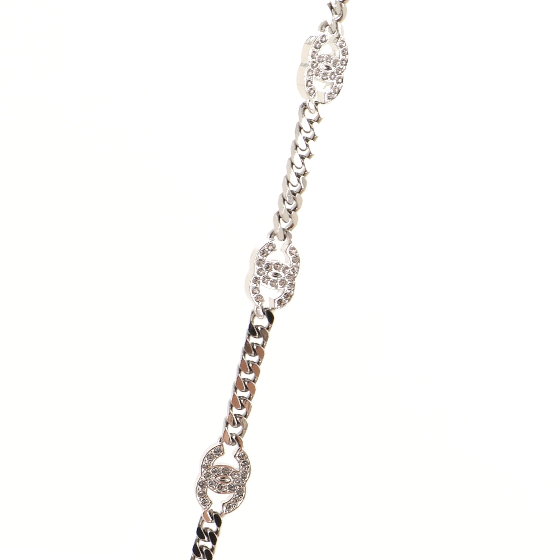 CC Station Chain Link Belt Ruthenium with Crystals 75