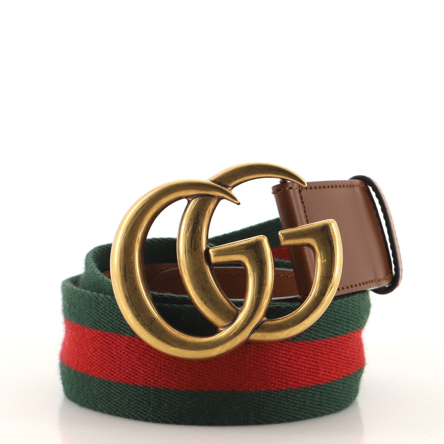 GG Marmont Web Belt Canvas and Leather Wide 95