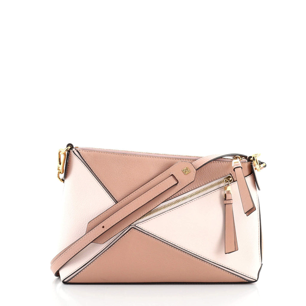 Puzzle Pochette Bag Leather with Suede Mini