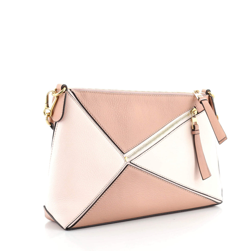 Puzzle Pochette Bag Leather with Suede Mini