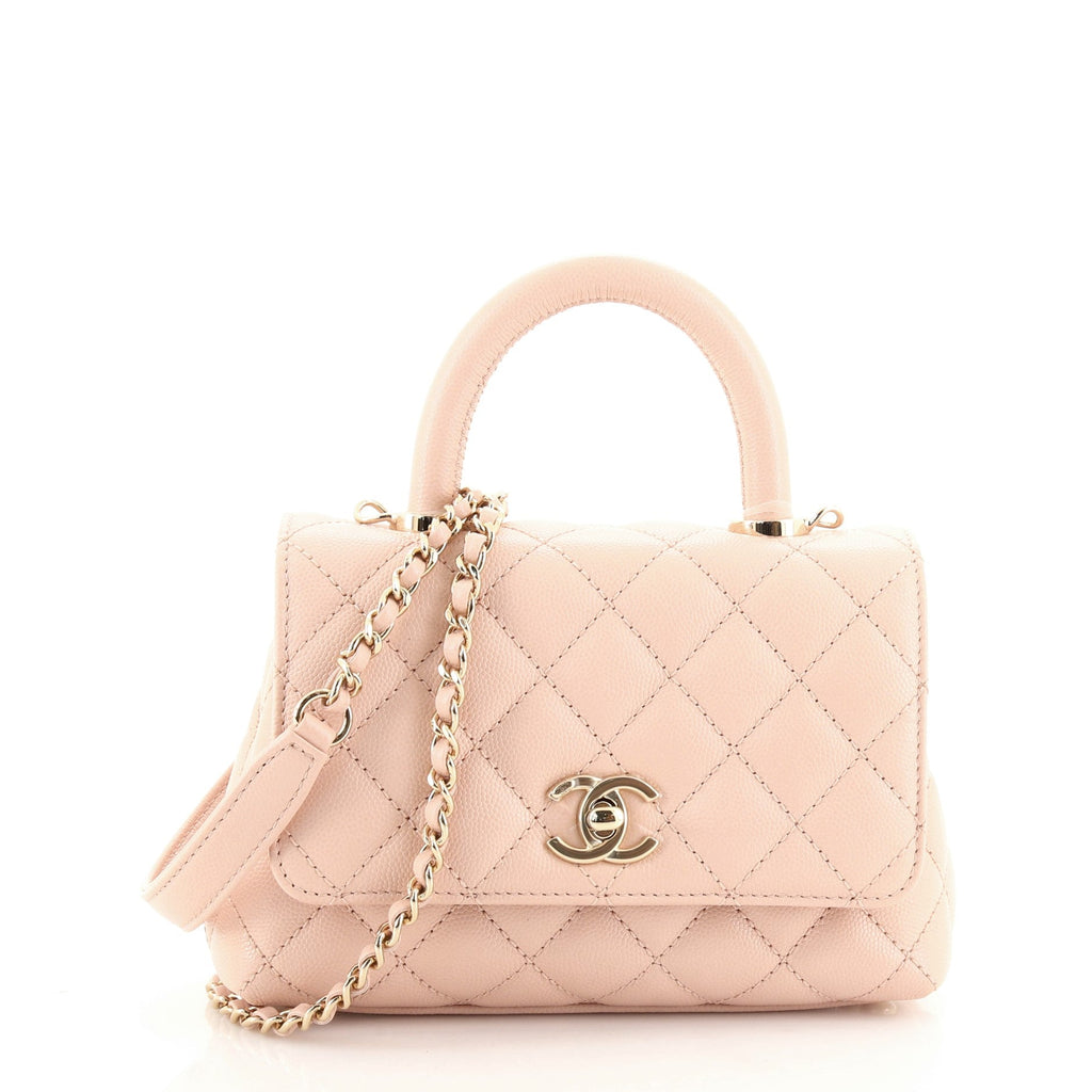 Coco Top Handle Bag Quilted Caviar Extra Mini