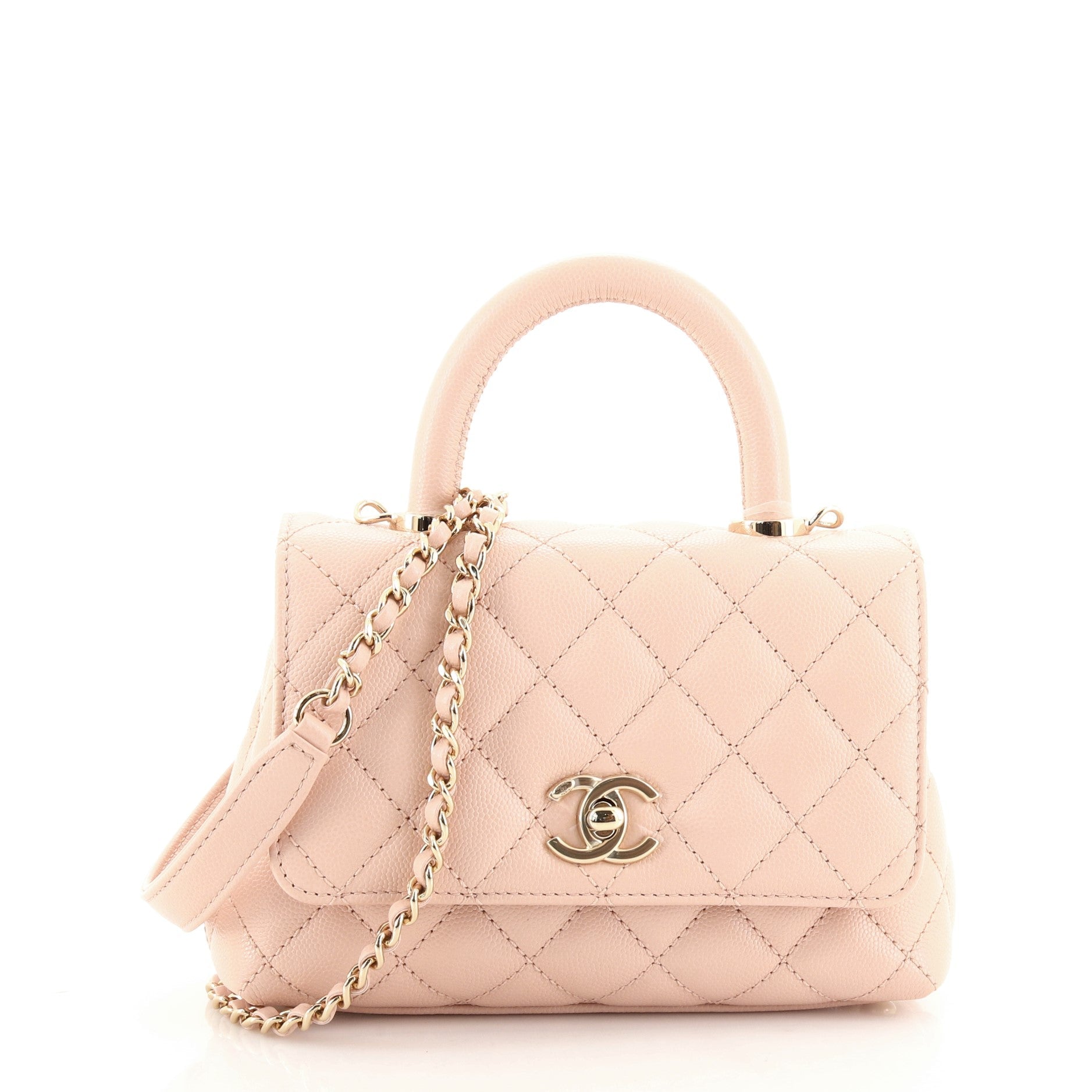 Coco Top Handle Bag Quilted Caviar Extra Mini