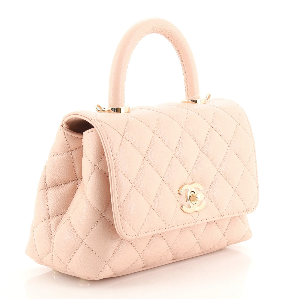 Coco Top Handle Bag Quilted Caviar Extra Mini
