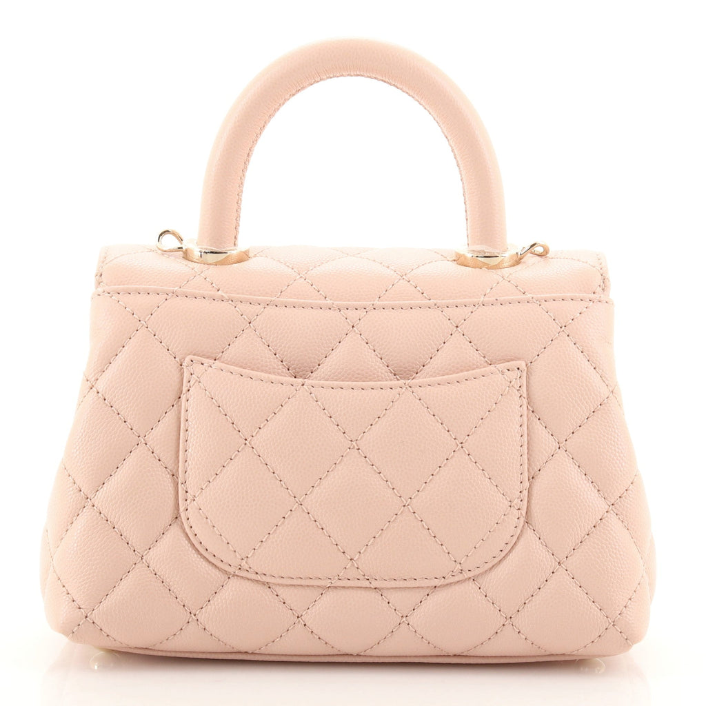 Coco Top Handle Bag Quilted Caviar Extra Mini
