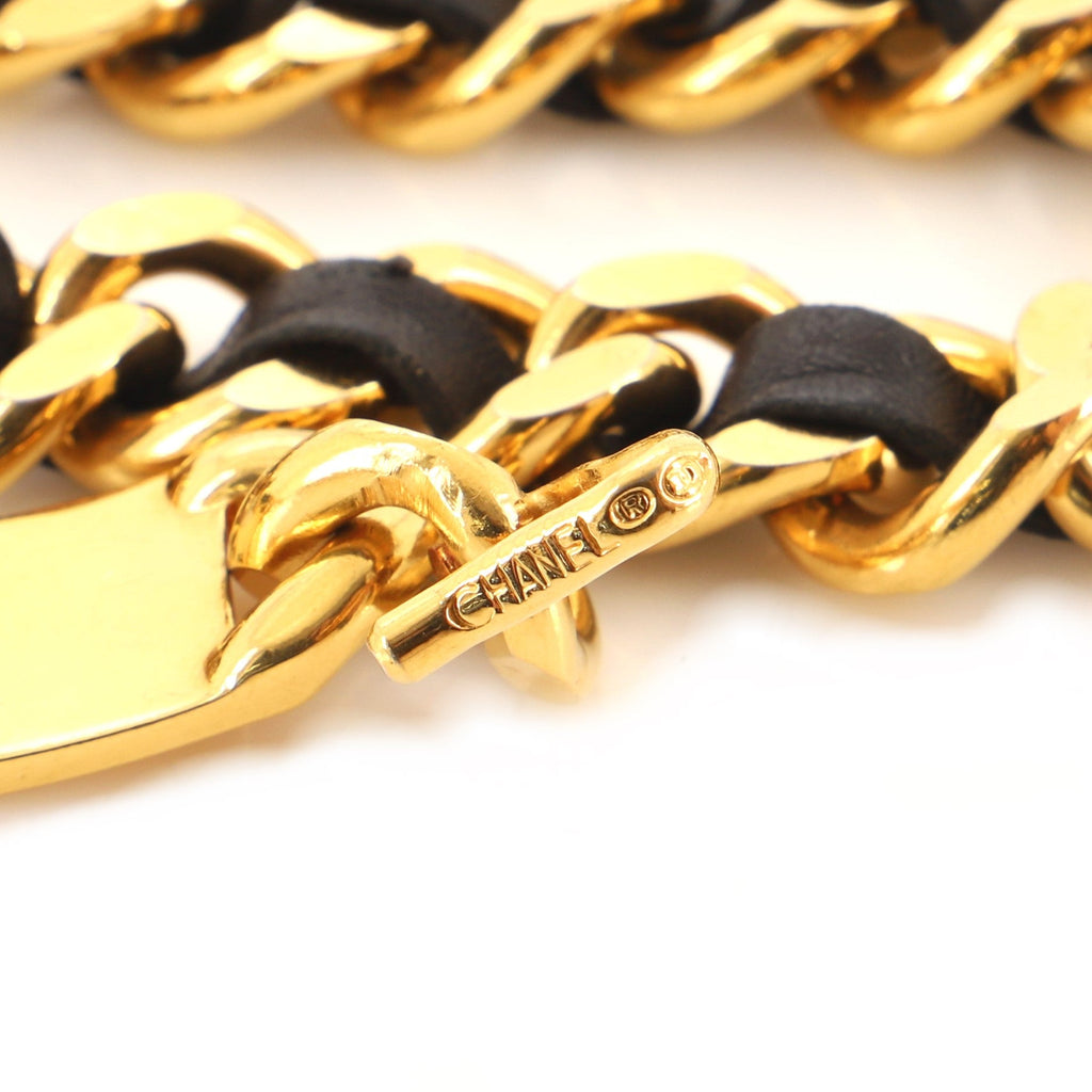 Vintage Medallion Chain Belt Metal and Leather 75