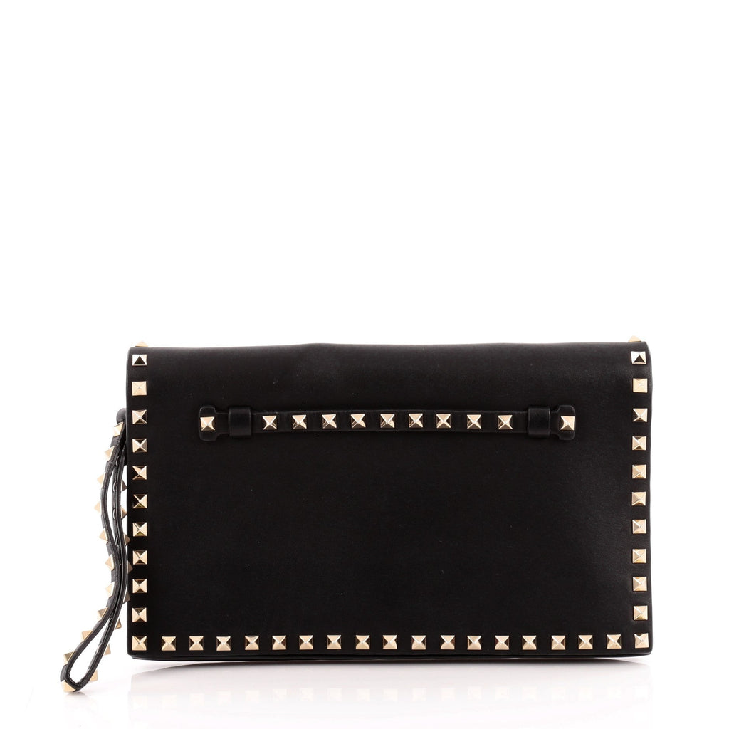 Rockstud Flap Clutch Leather