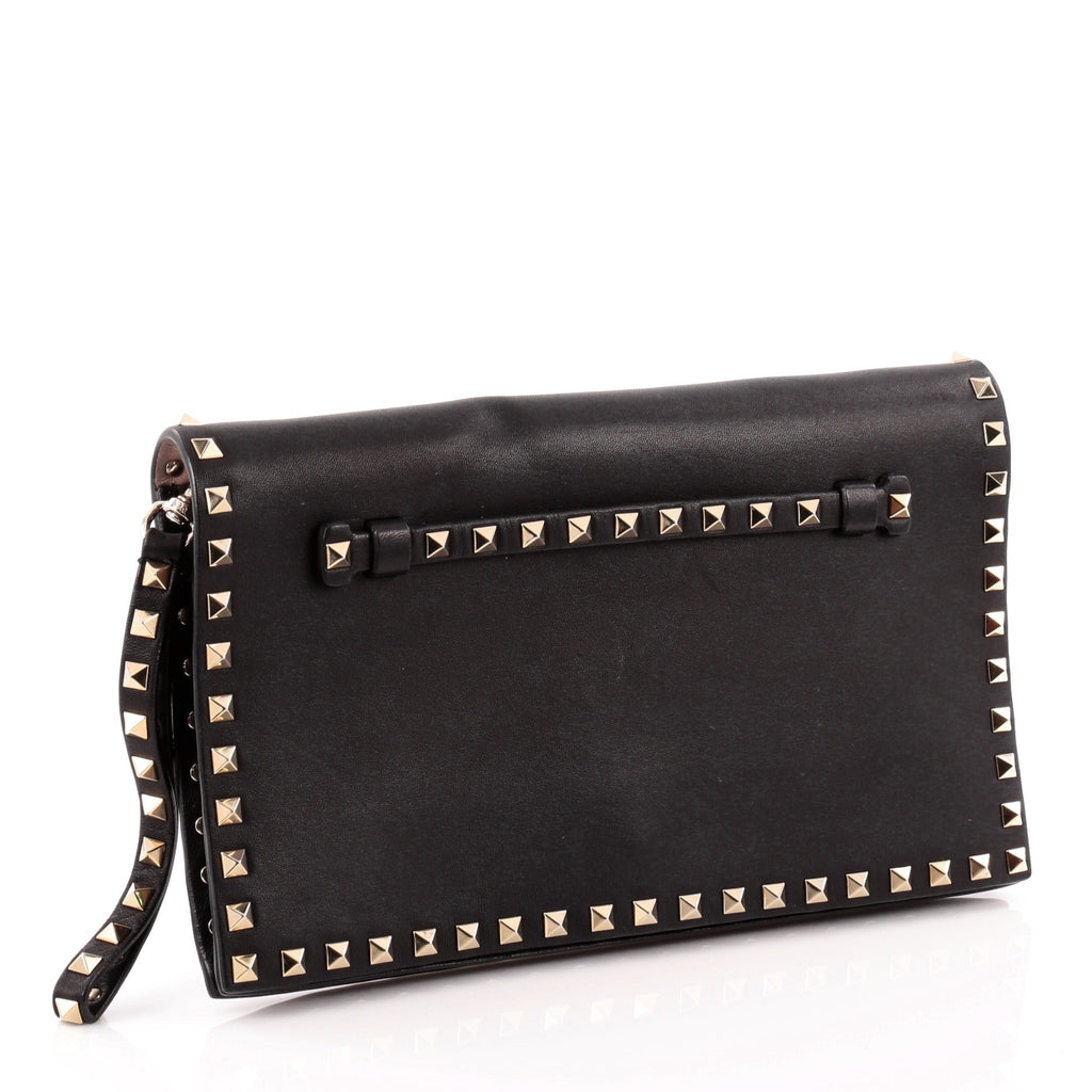 Rockstud Flap Clutch Leather