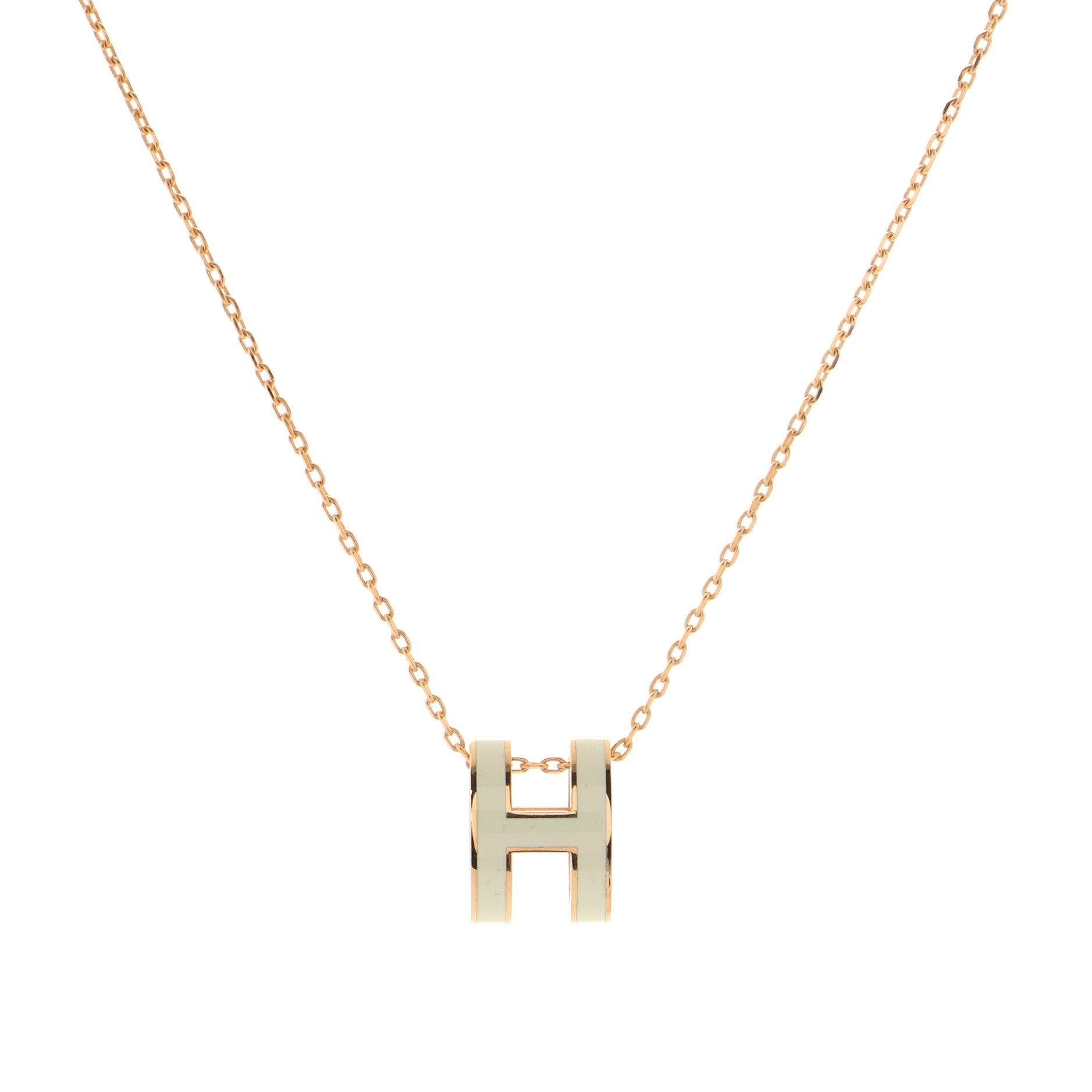 Pop H Pendant Chain Necklace Metal and Enamel