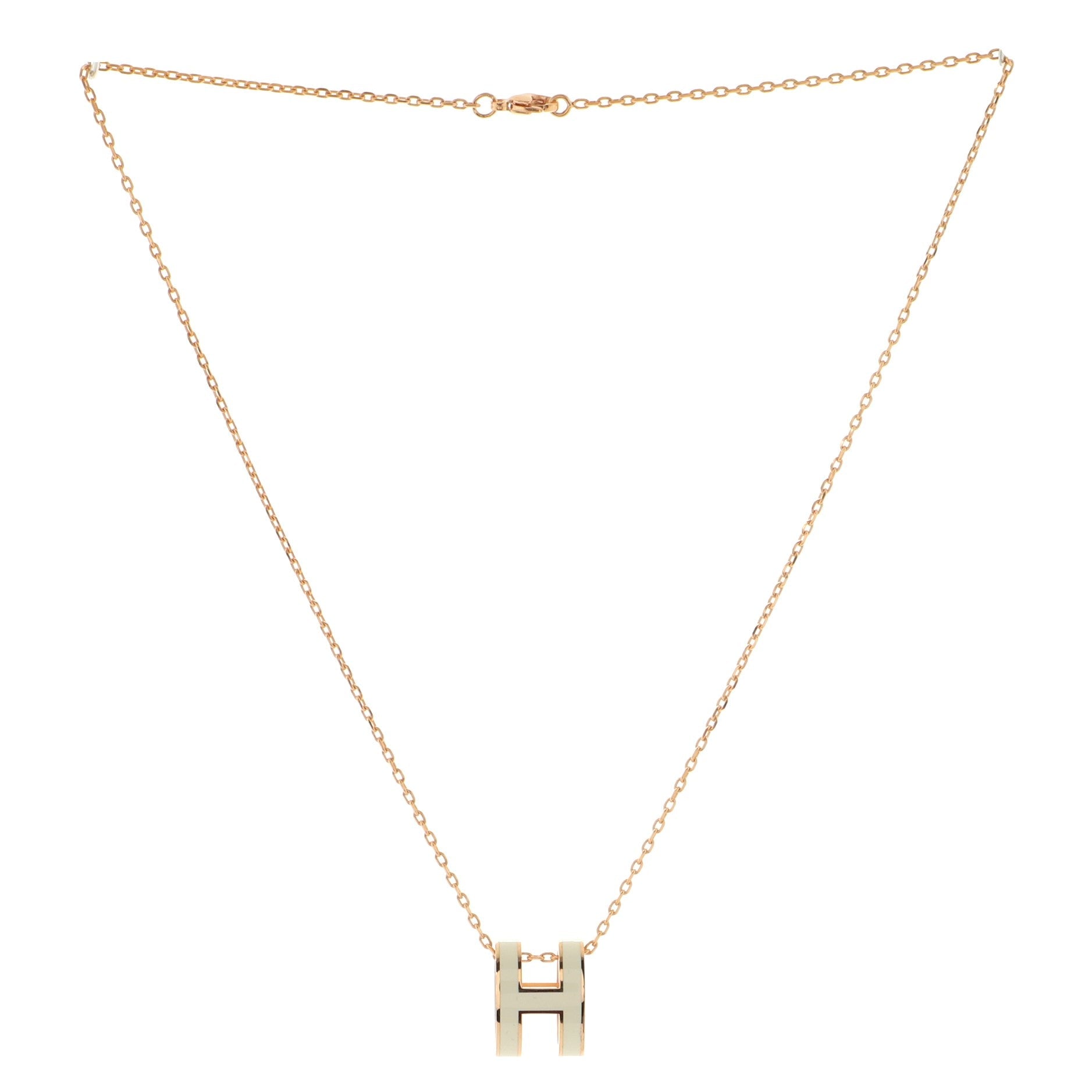 Pop H Pendant Chain Necklace Metal and Enamel