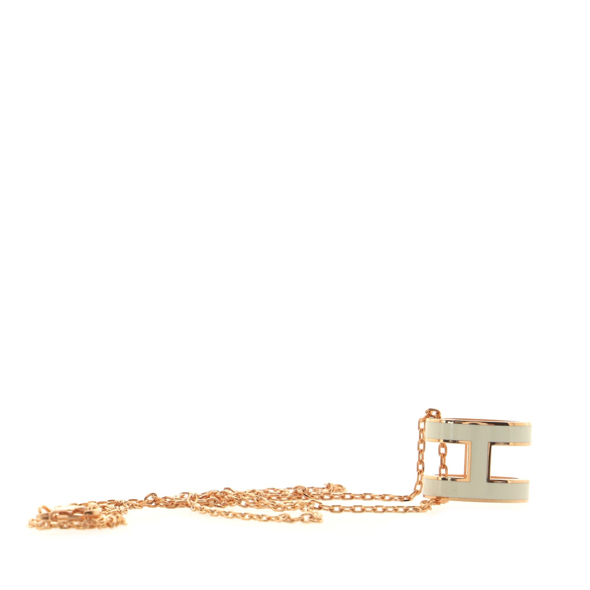 Pop H Pendant Chain Necklace Metal and Enamel