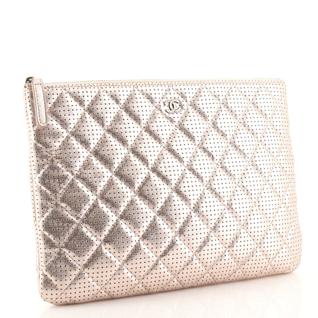 O Case Clutch Quilted Perforated Lambskin Medium