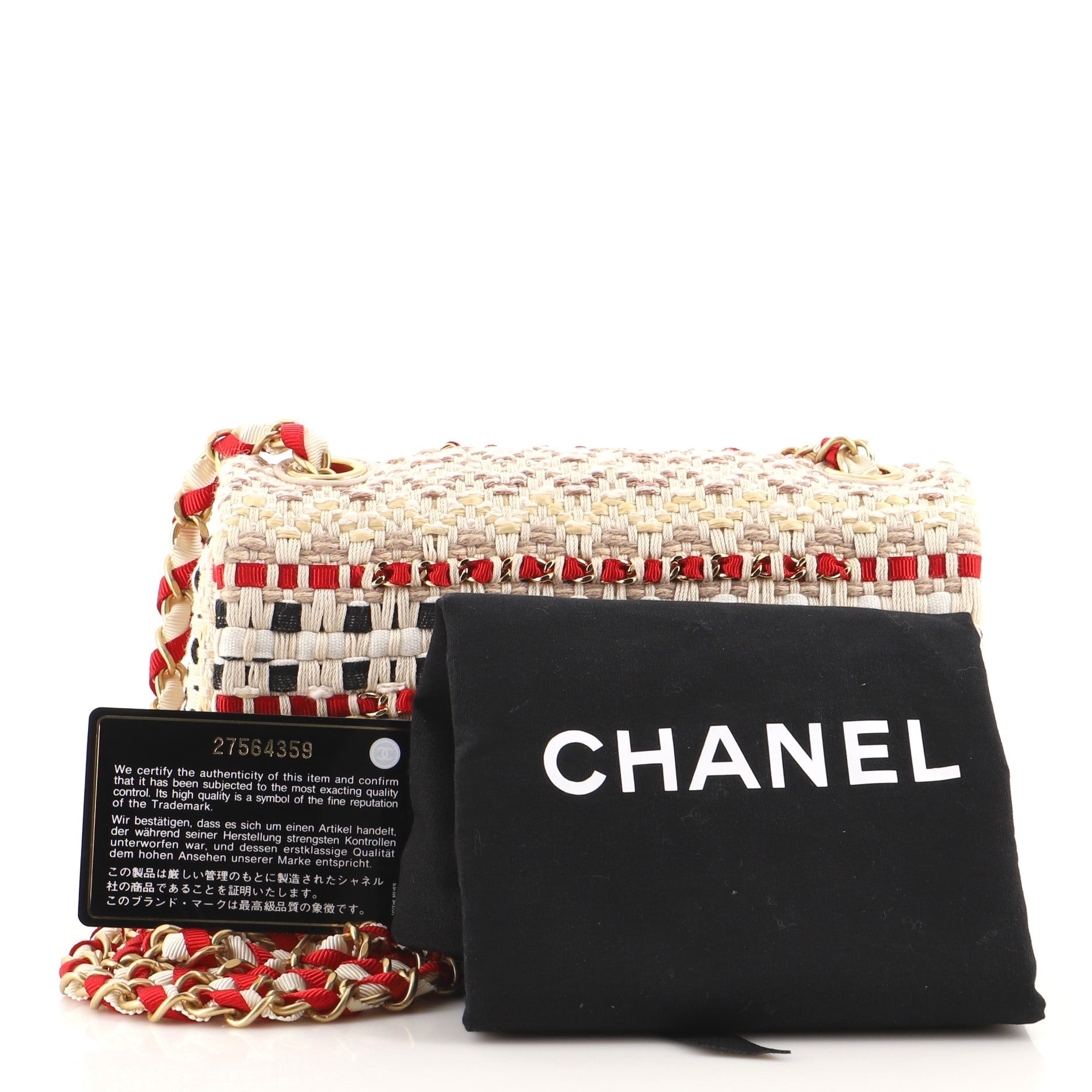 Classic Single Flap Bag Quilted Tweed and Ribbon Mini