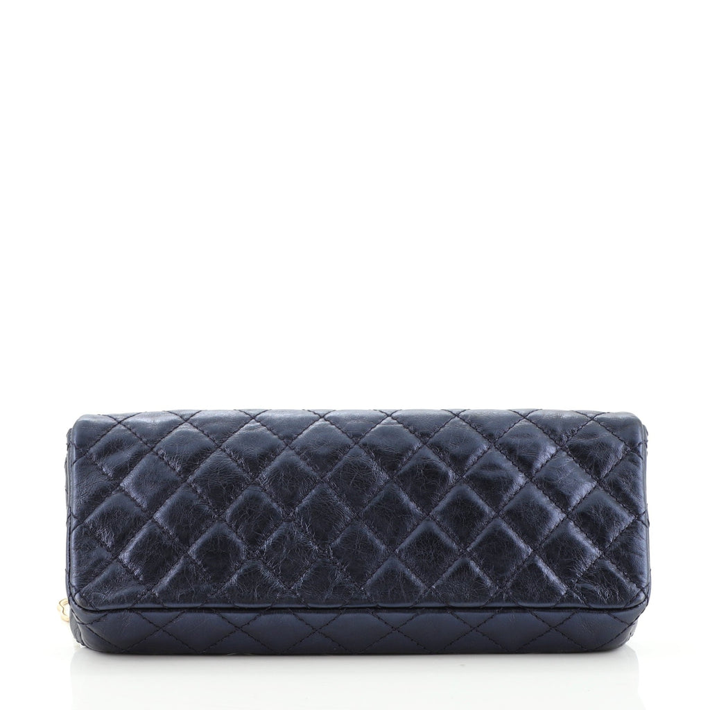 East West Reissue Clutch Quilted Glazed Calfskin Small