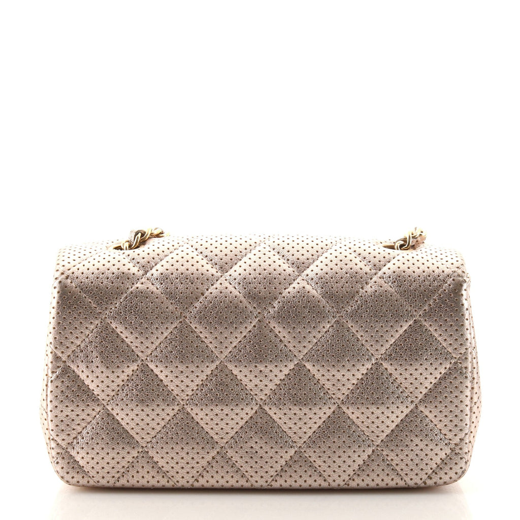 Classic Single Flap Bag Perforated Leather Extra Mini