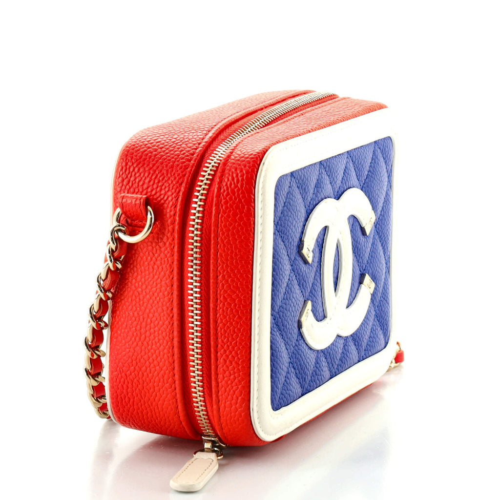 Filigree Vanity Clutch with Chain Quilted Caviar Mini