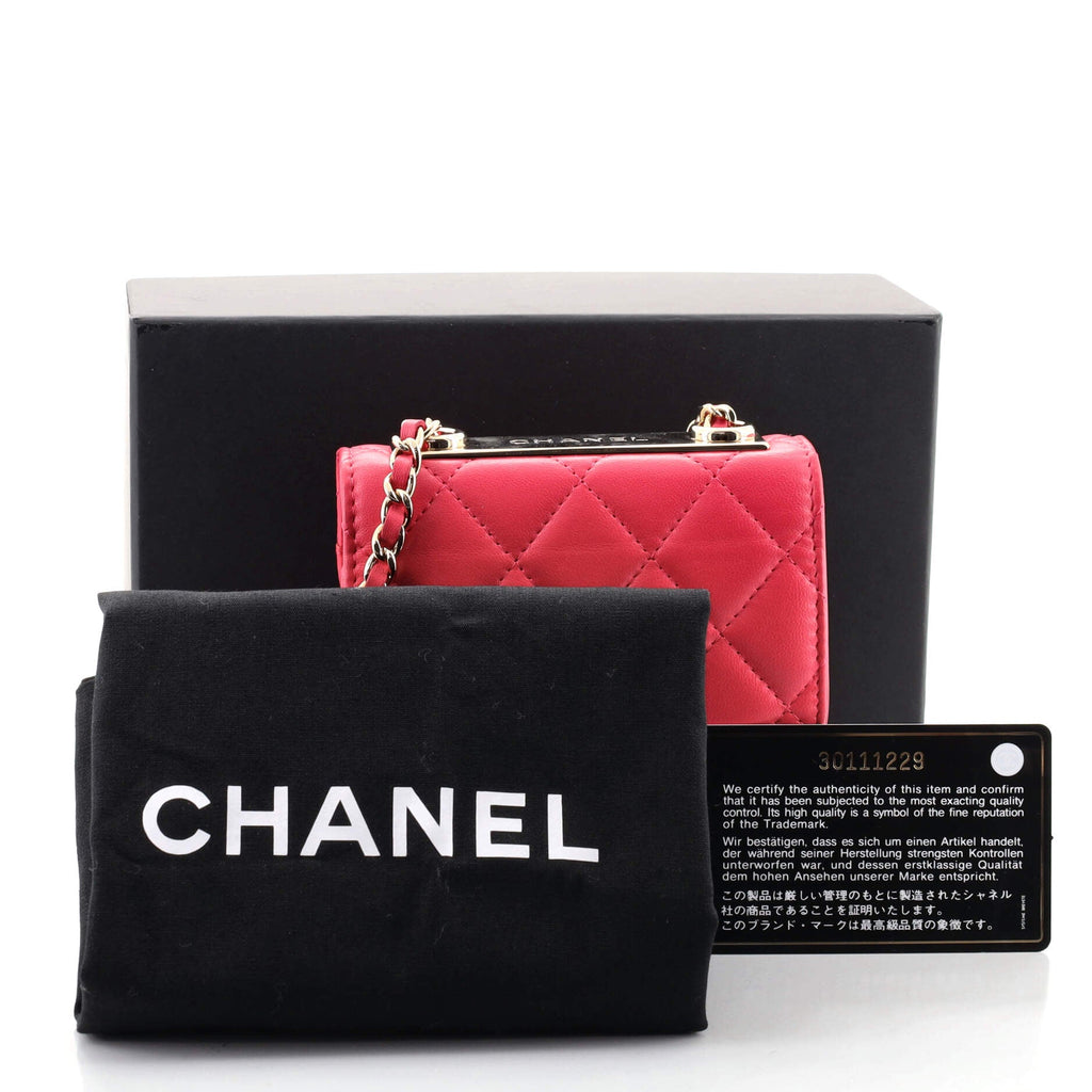Trendy CC Clutch with Chain Quilted Lambskin Small