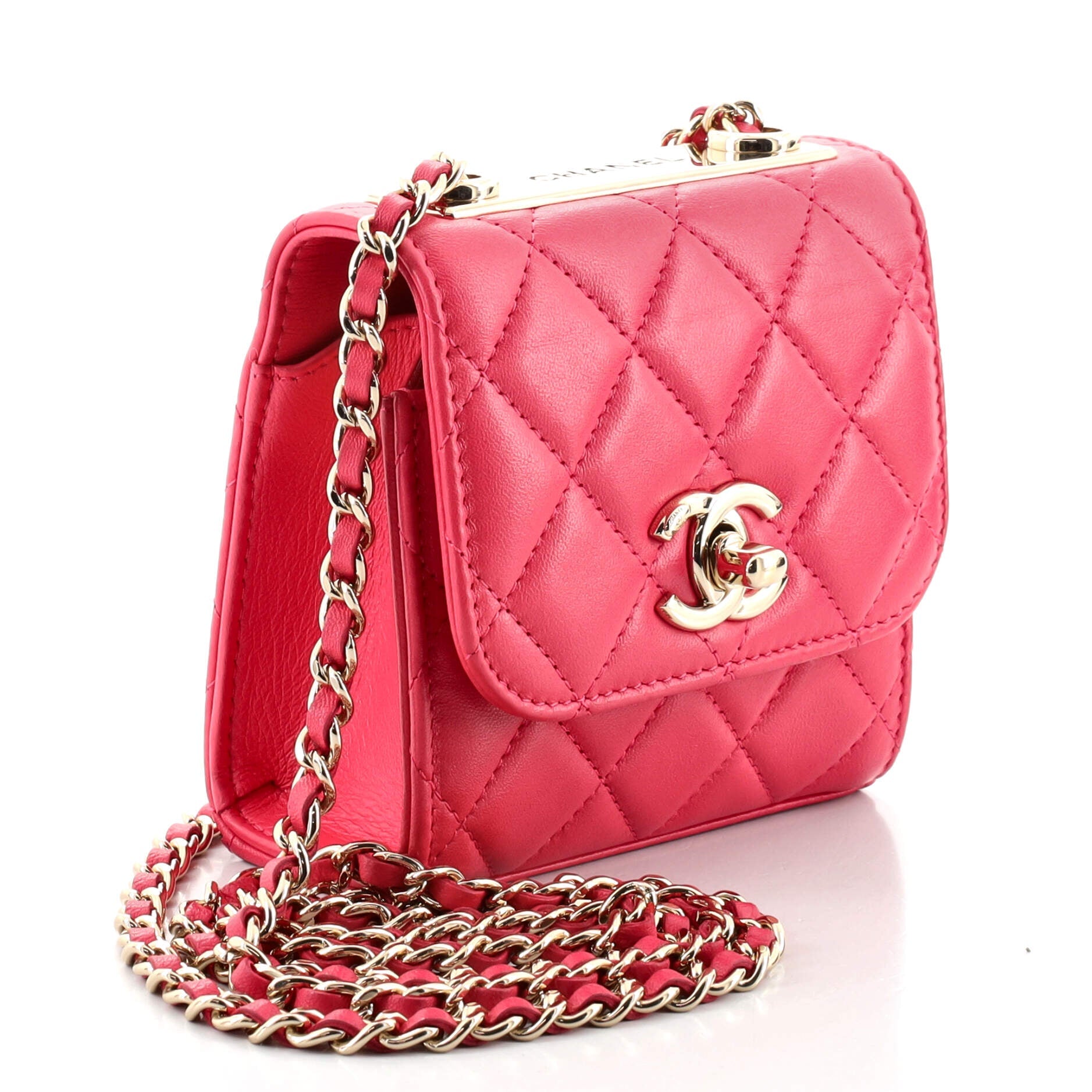 Trendy CC Clutch with Chain Quilted Lambskin Small