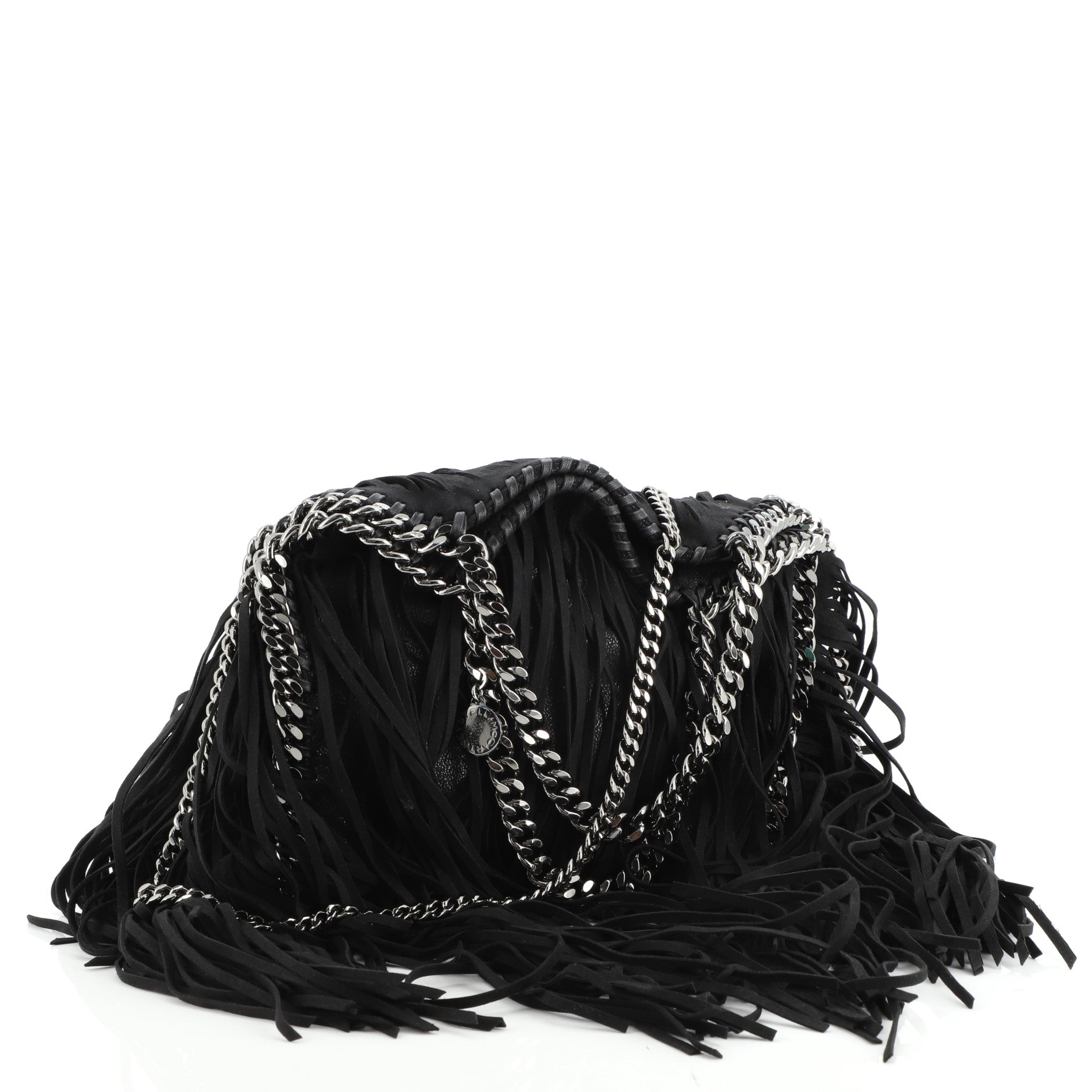 Falabella Fringe Fold Over Crossbody Bag Shaggy Deer Mini