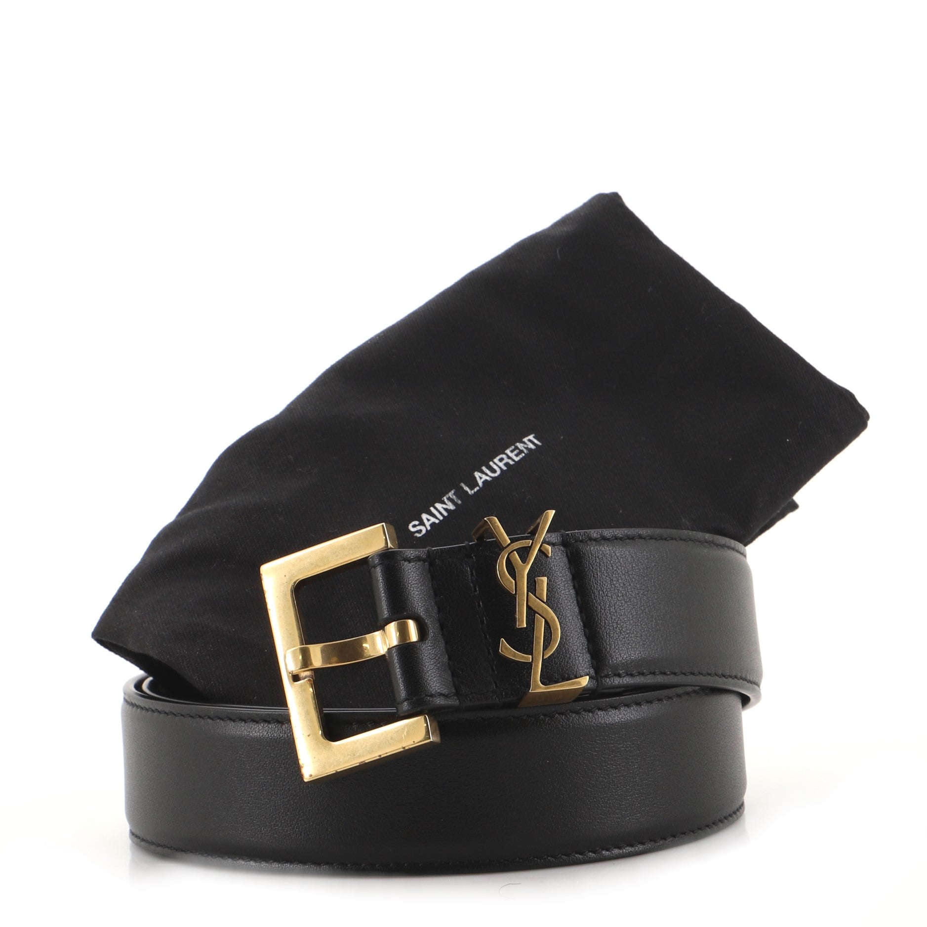 Classic Monogram Square Buckle Belt Leather Medium 80