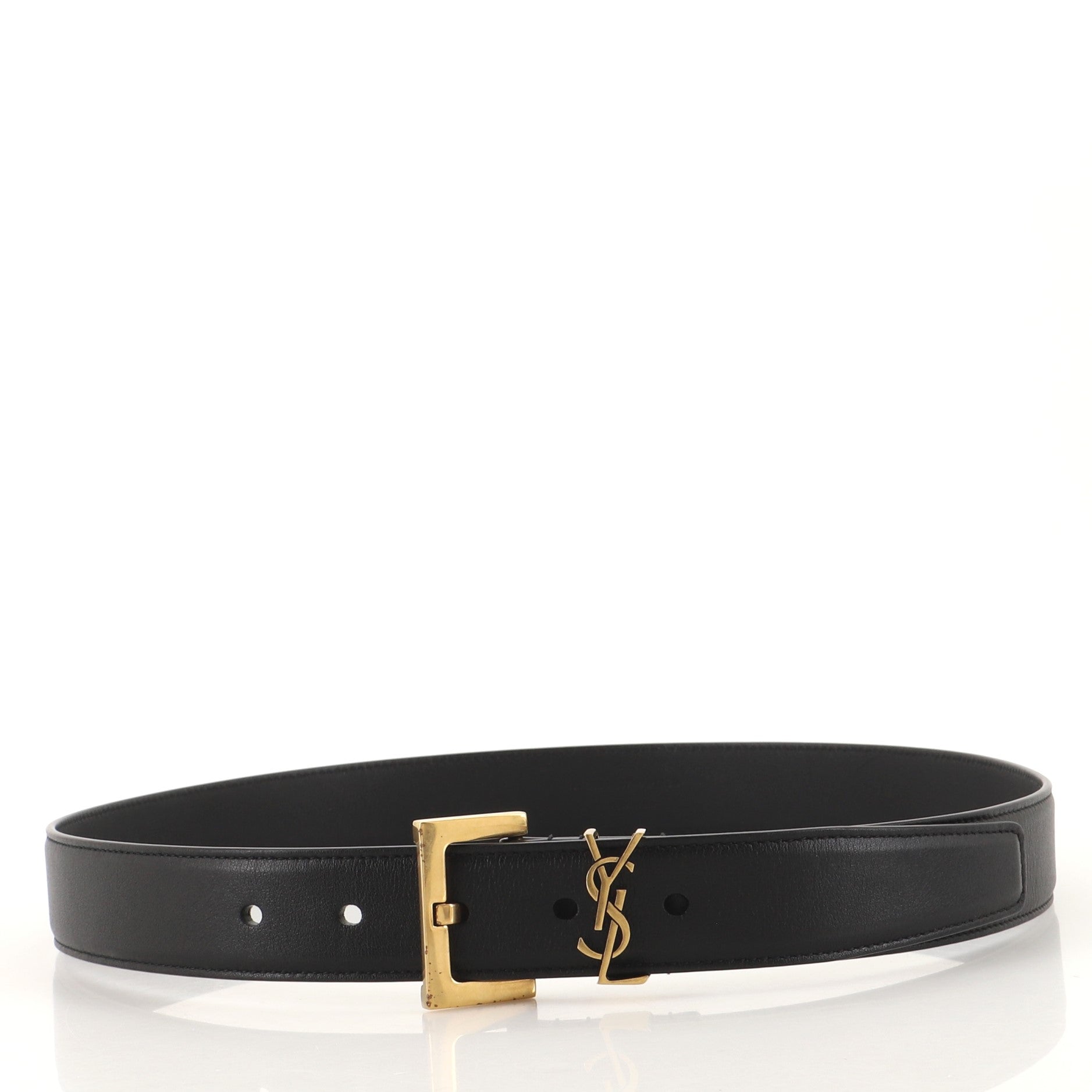 Classic Monogram Square Buckle Belt Leather Medium 80
