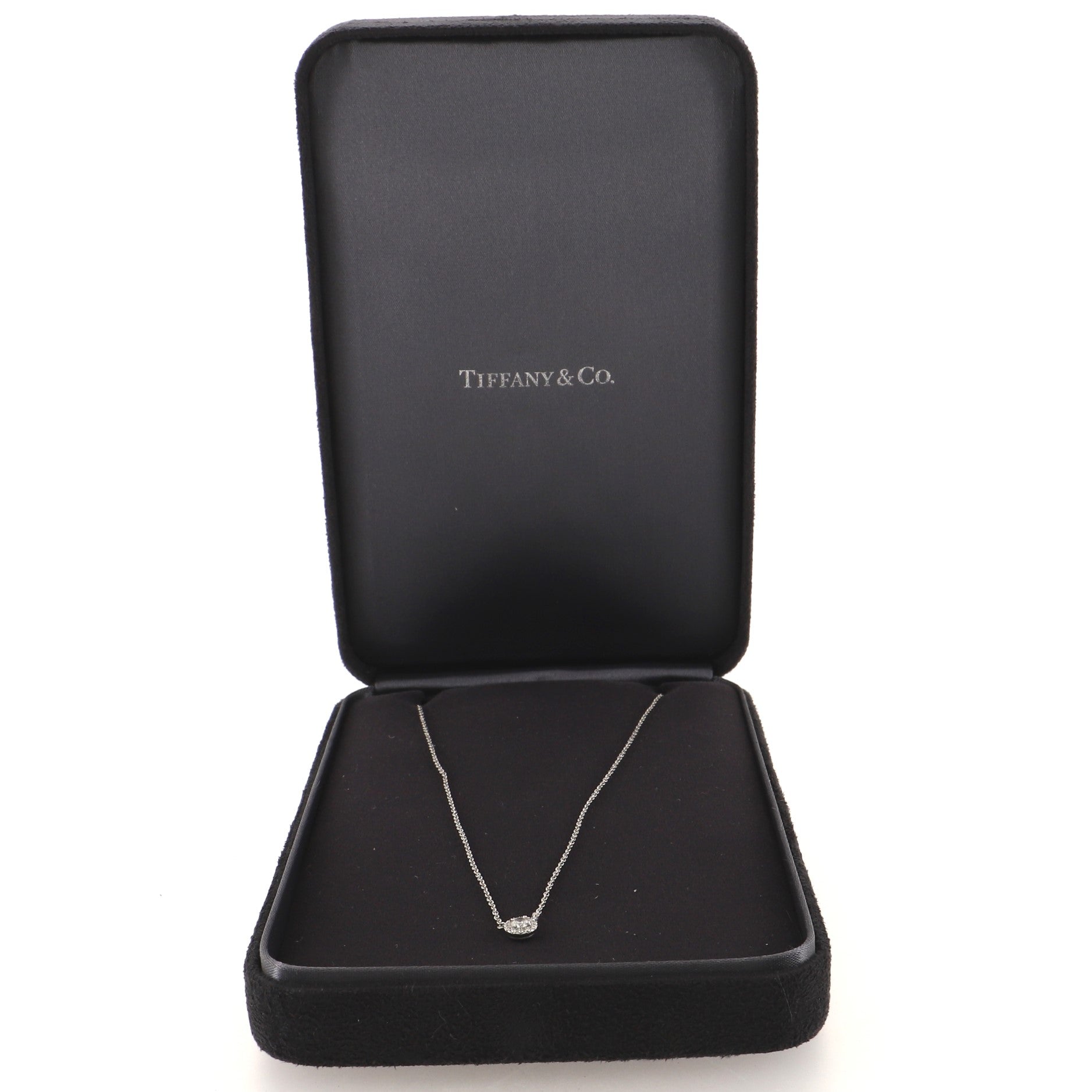Soleste Round Pendant Necklace Platinum with Diamonds