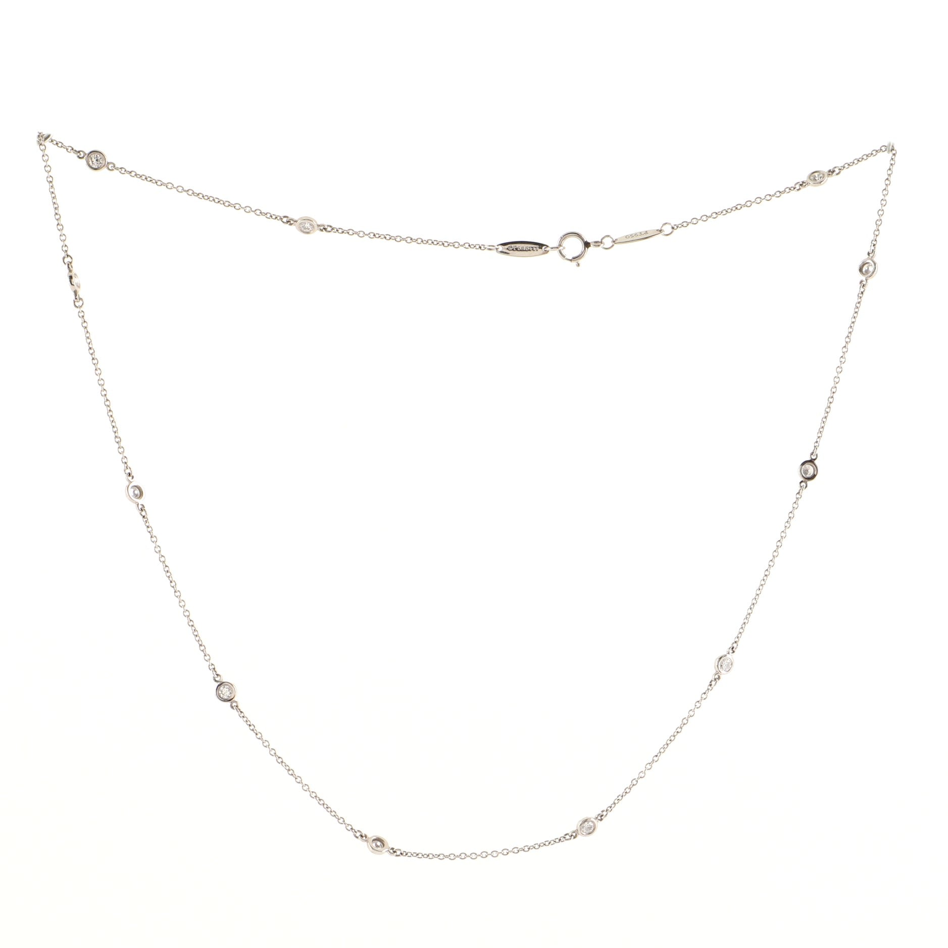 Elsa Peretti Diamonds By The Yard 11 Stone Necklace Platinum with Diamonds 0.33 CT