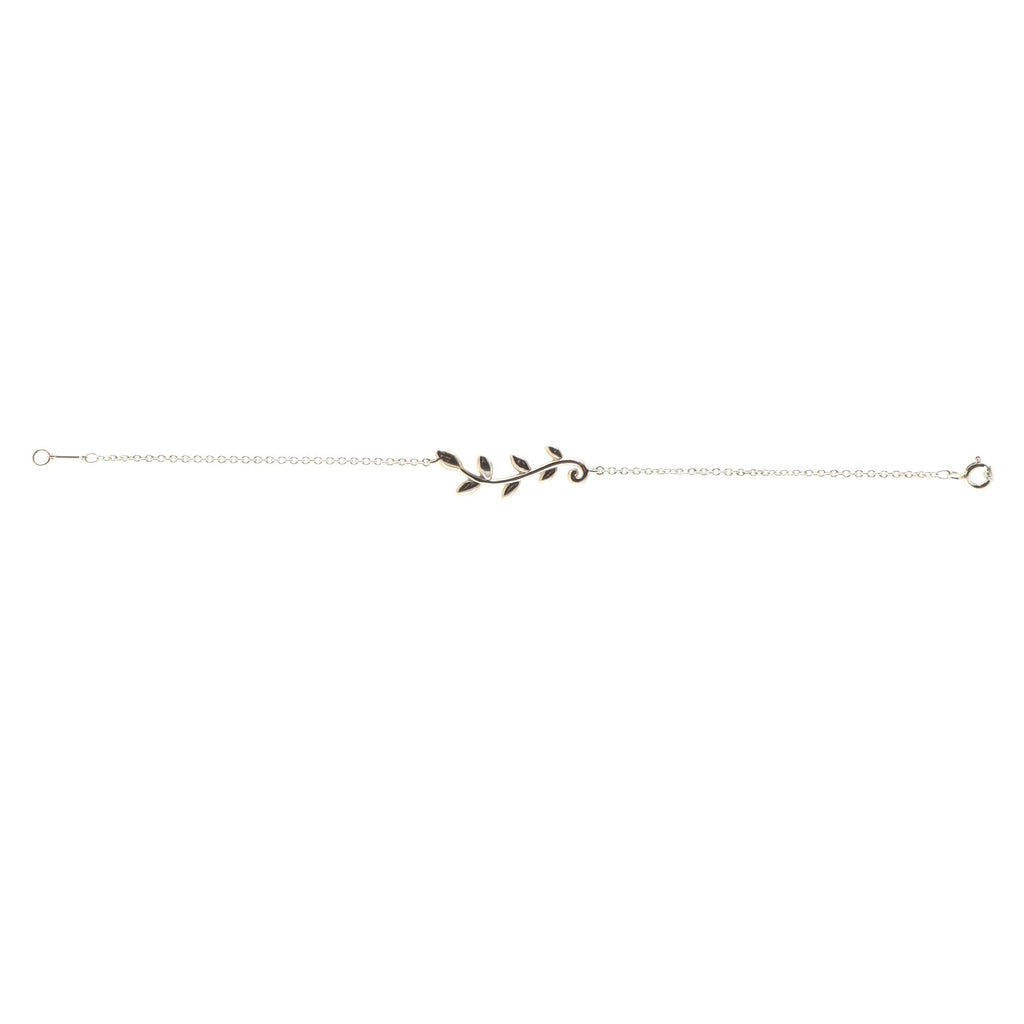 Olive Leaf Chain Bracelet Sterling Silver