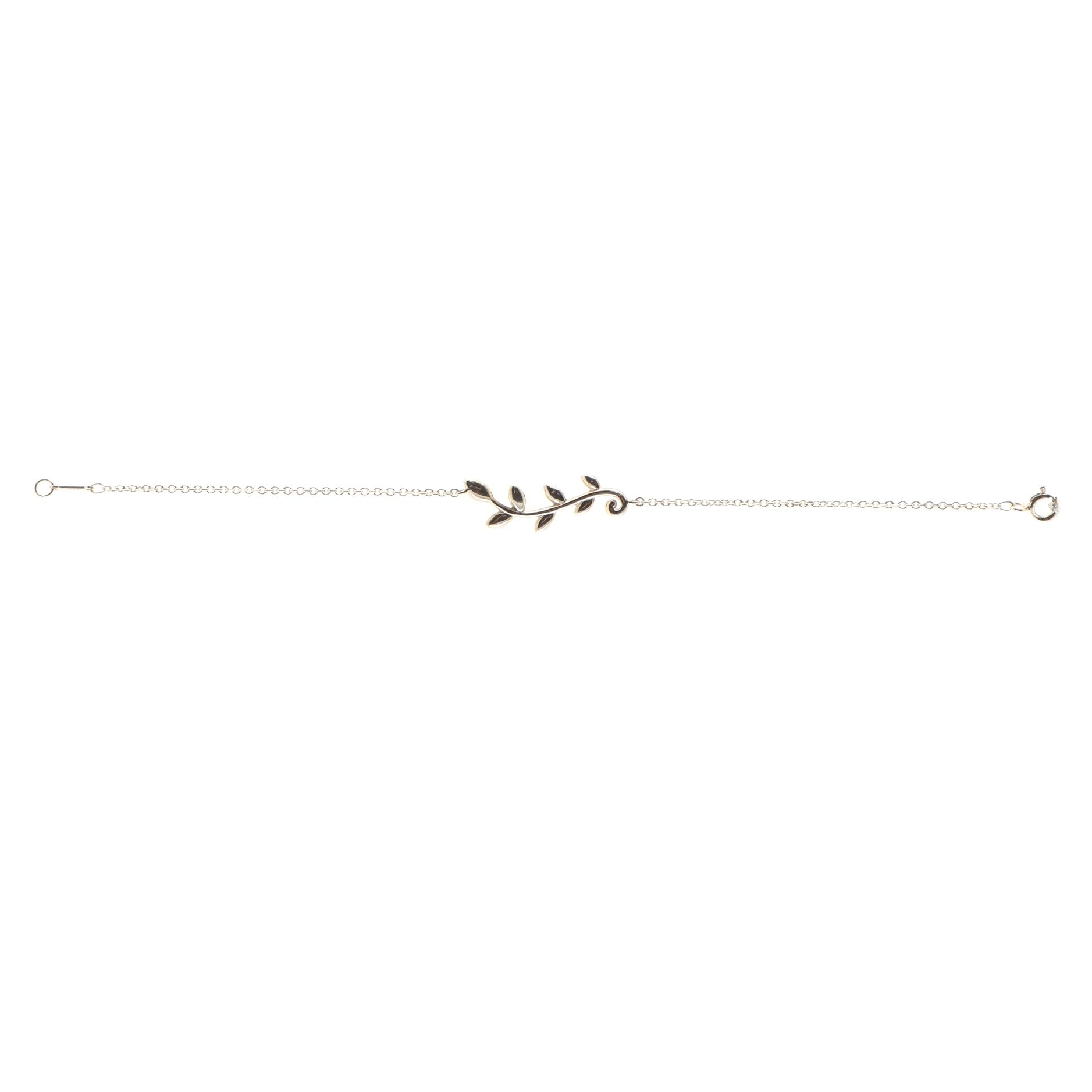Olive Leaf Chain Bracelet Sterling Silver
