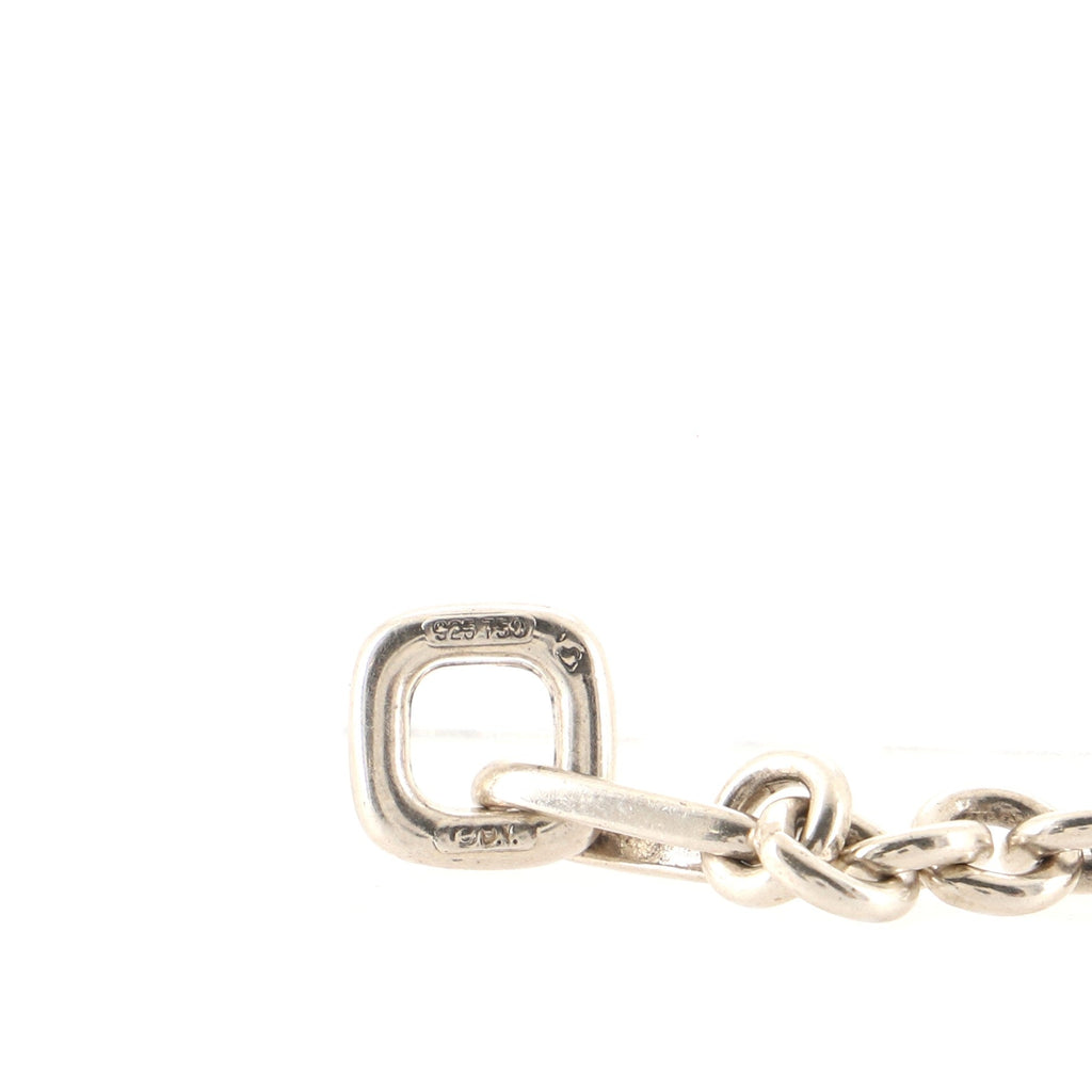 Figaro Chain Necklace Sterling Silver with 18K Yellow Gold and Pearls