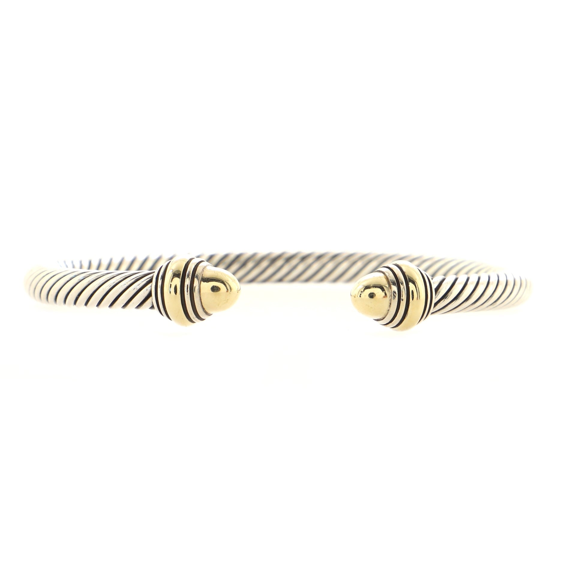 Cable Classic Bracelet Sterling Silver with 14K Yellow Gold 5mm