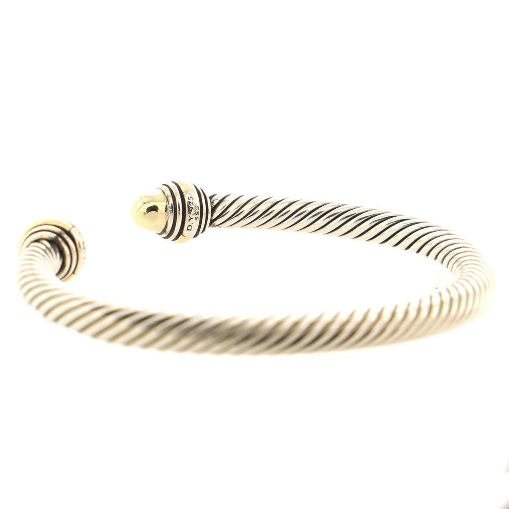 Cable Classic Bracelet Sterling Silver with 14K Yellow Gold 5mm