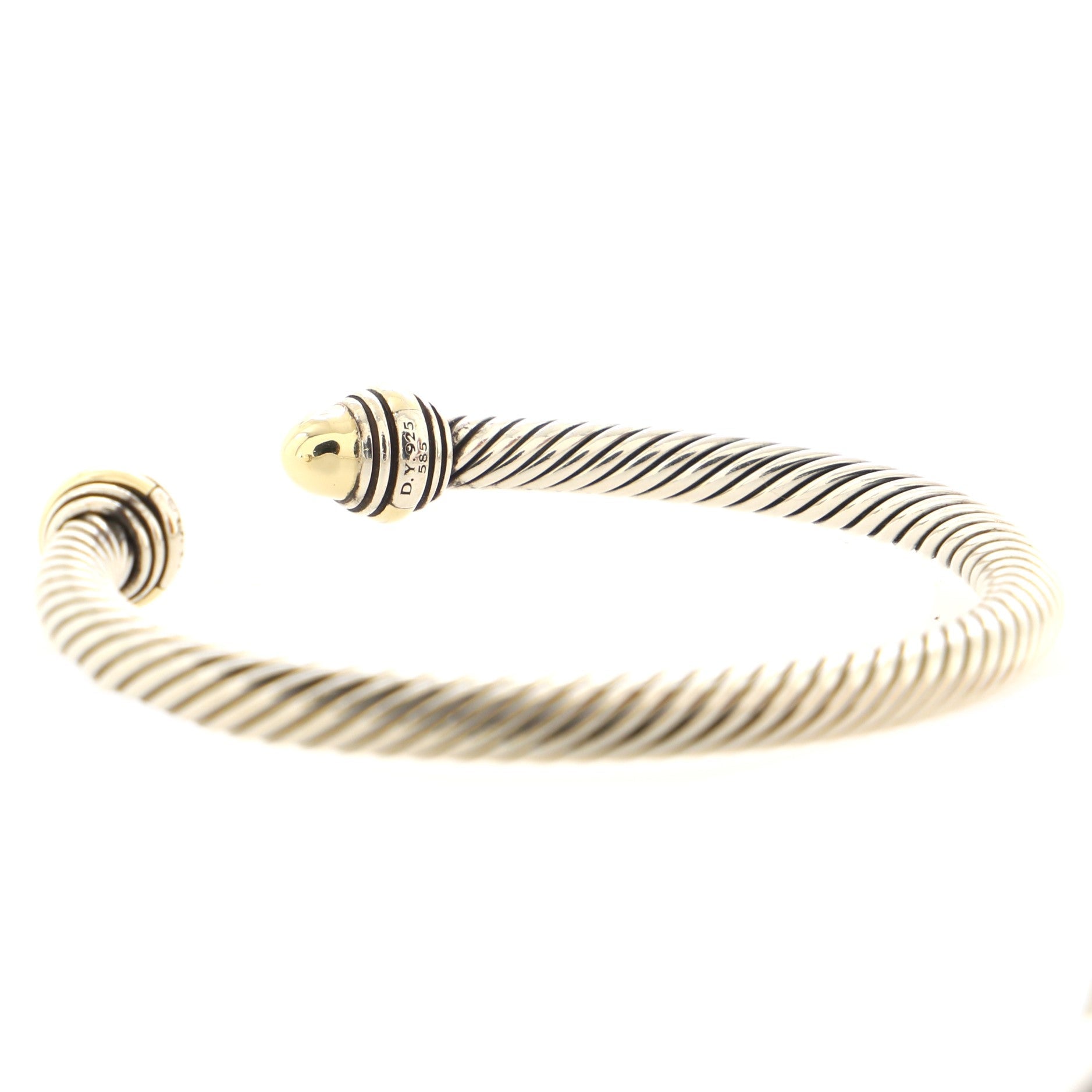 Cable Classic Bracelet Sterling Silver with 14K Yellow Gold 5mm