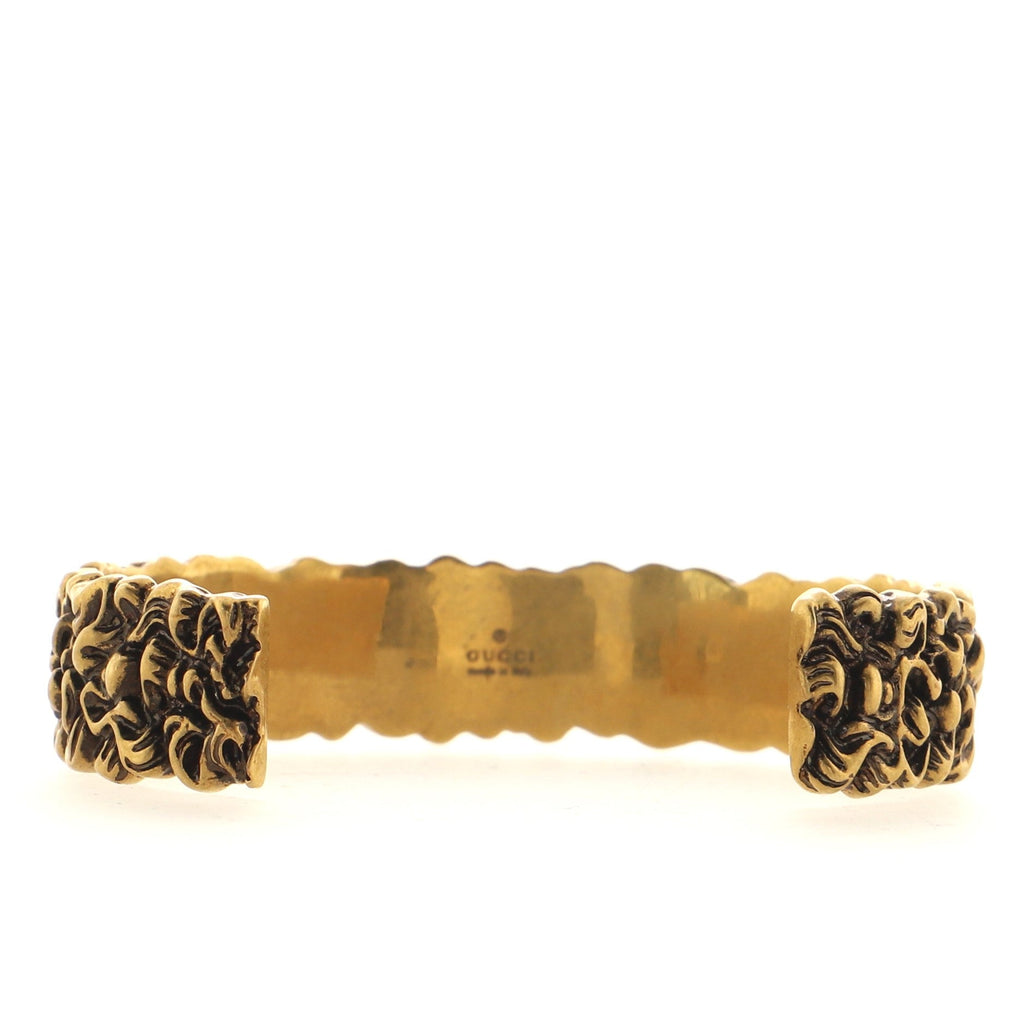 Lion Mane Cuff Bracelet Engraved Metal Medium