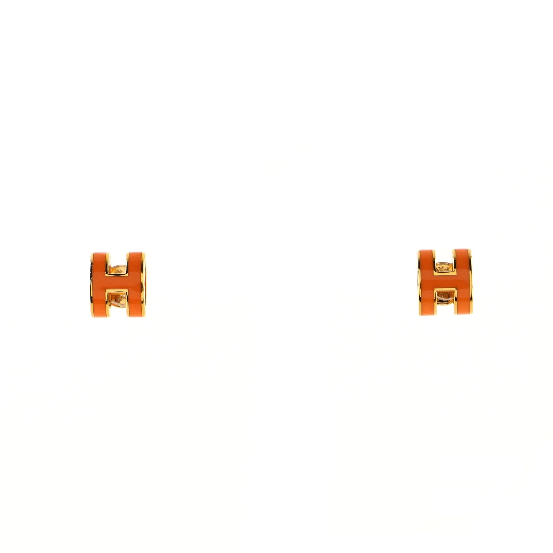 Pop H Stud Earrings Metal and Enamel Mini