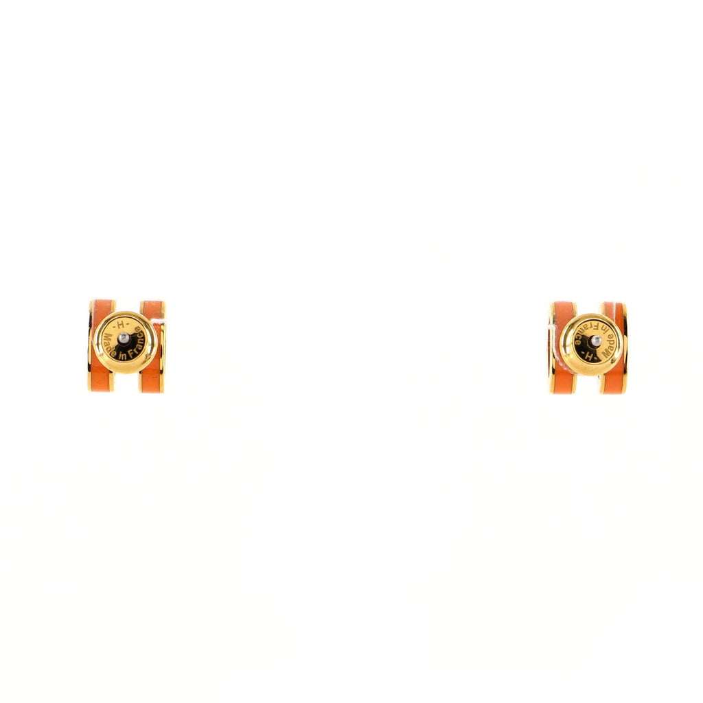 Pop H Stud Earrings Metal and Enamel Mini