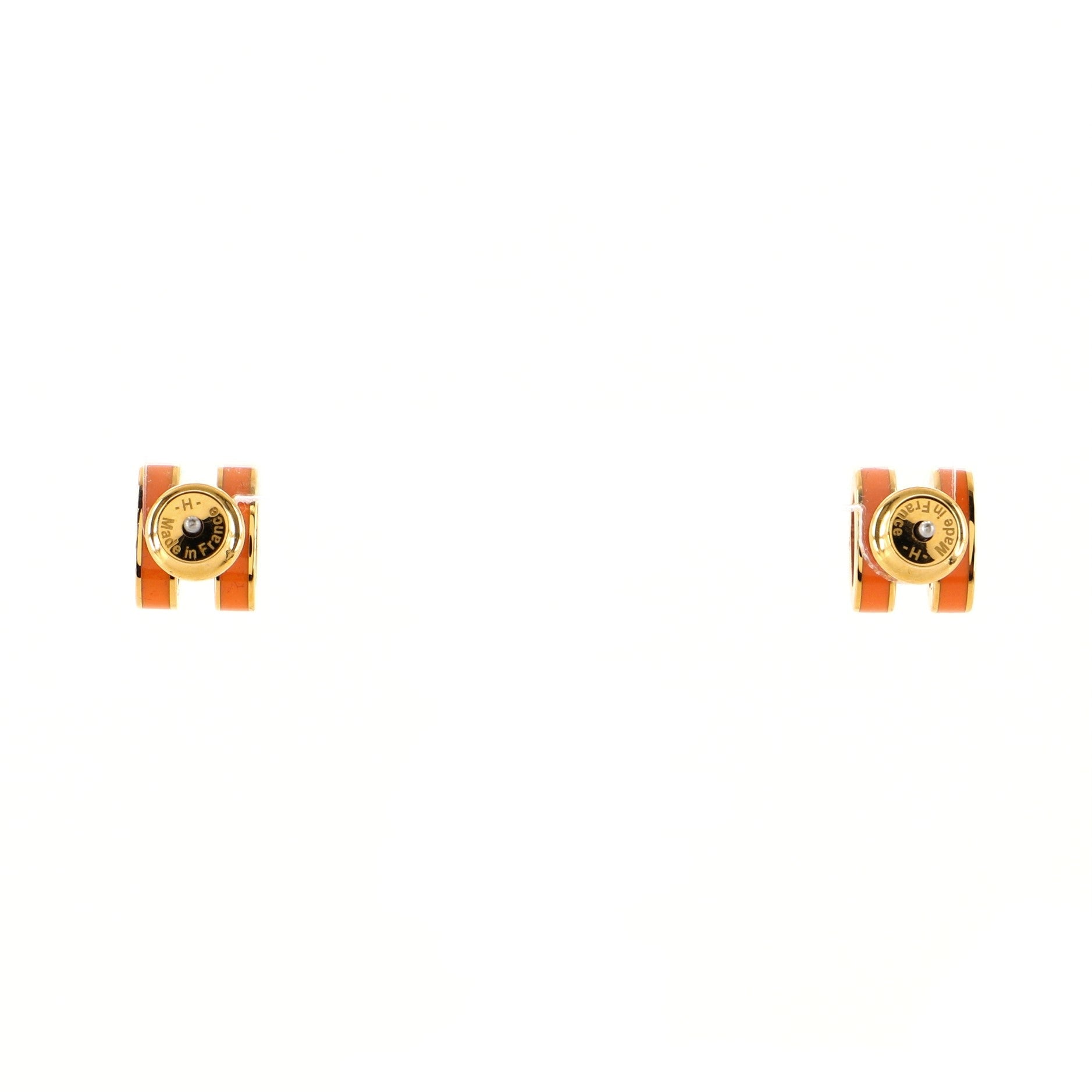 Pop H Stud Earrings Metal and Enamel Mini