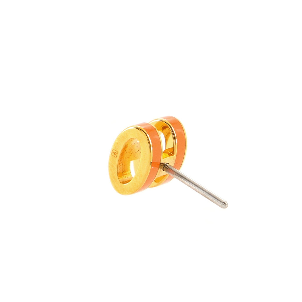 Pop H Stud Earrings Metal and Enamel Mini