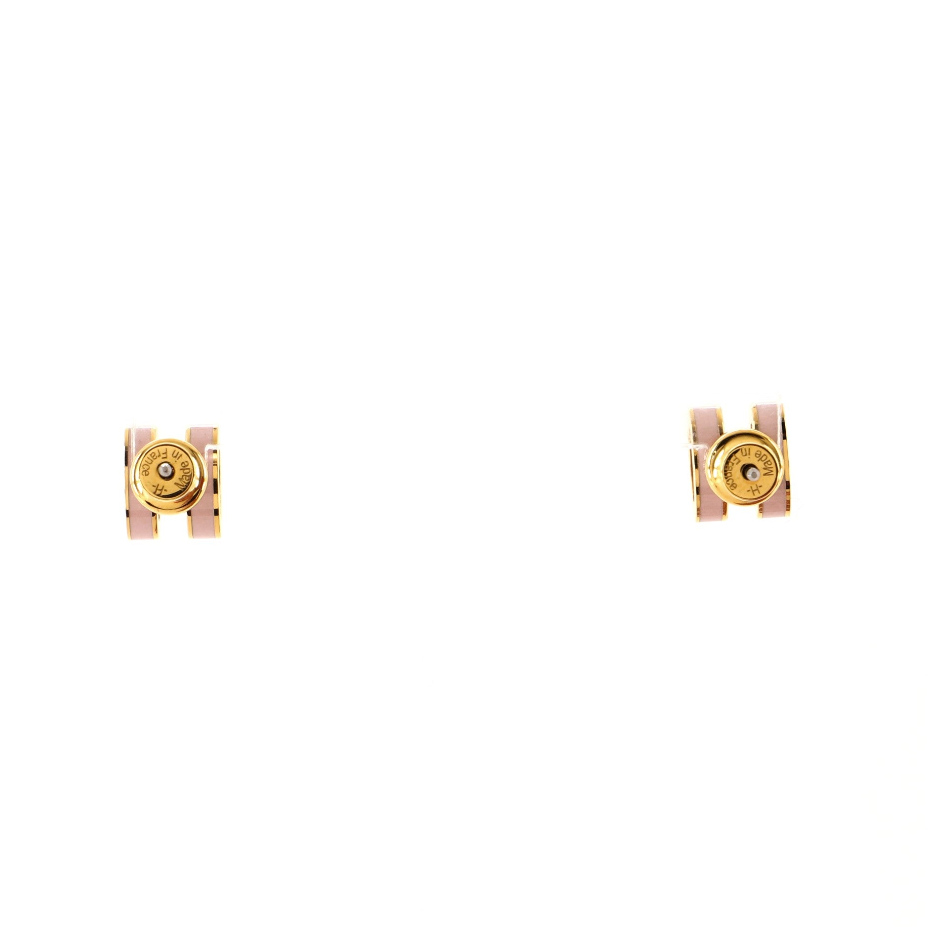 Pop H Stud Earrings Metal and Enamel Mini