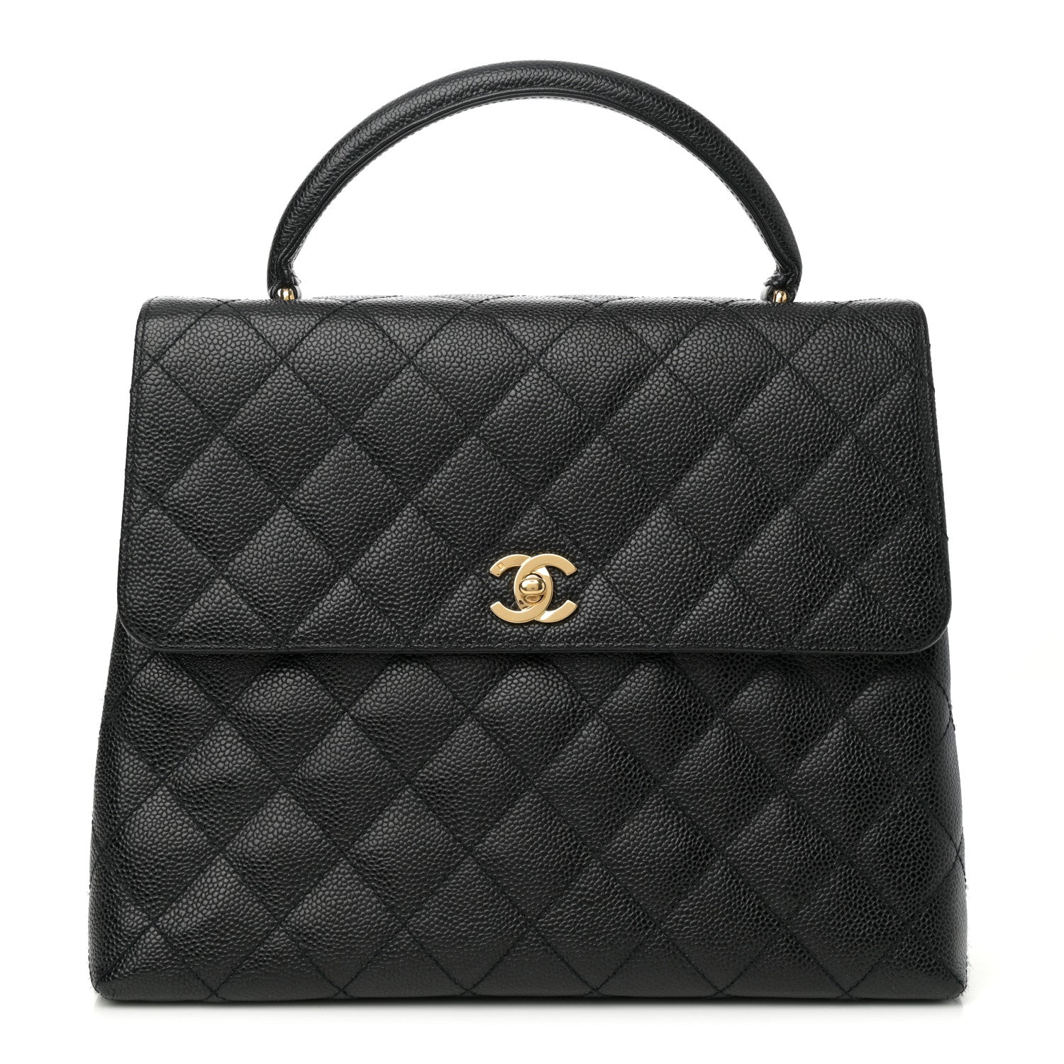Caviar Quilted Jumbo Kelly Flap Black