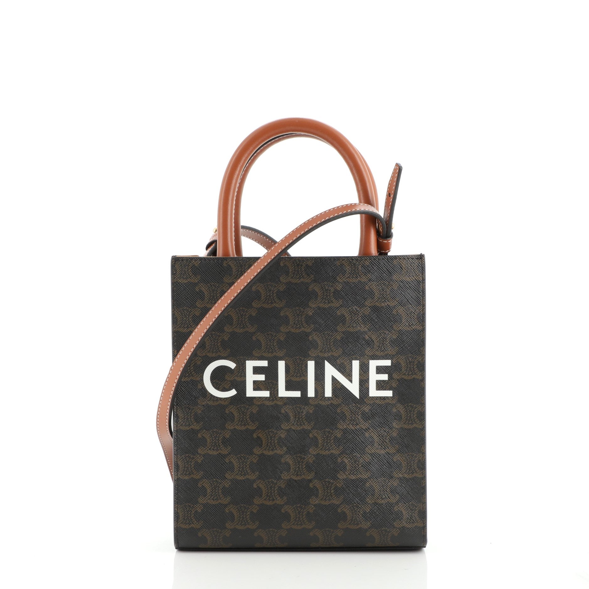 Vertical Cabas Tote Triomphe Coated Canvas Mini