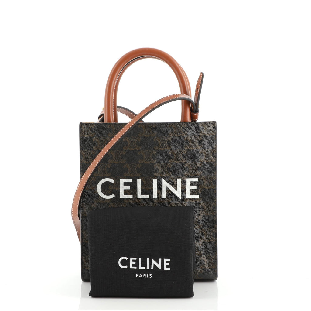 Vertical Cabas Tote Triomphe Coated Canvas Mini
