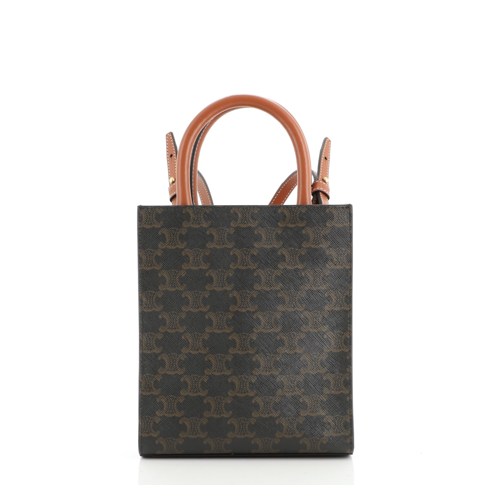 Vertical Cabas Tote Triomphe Coated Canvas Mini