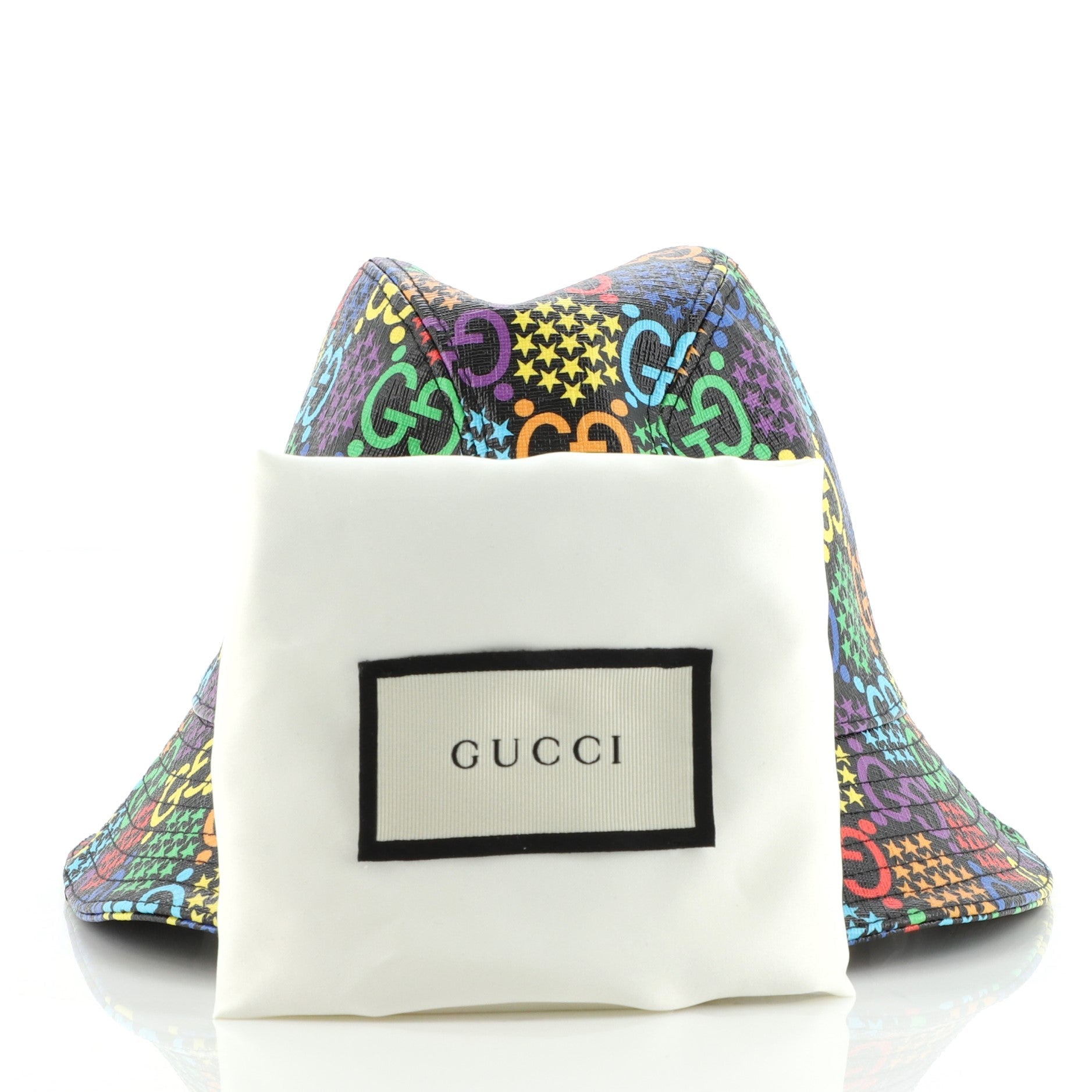 Bucket Hat Psychedelic Print GG Coated Canvas Large