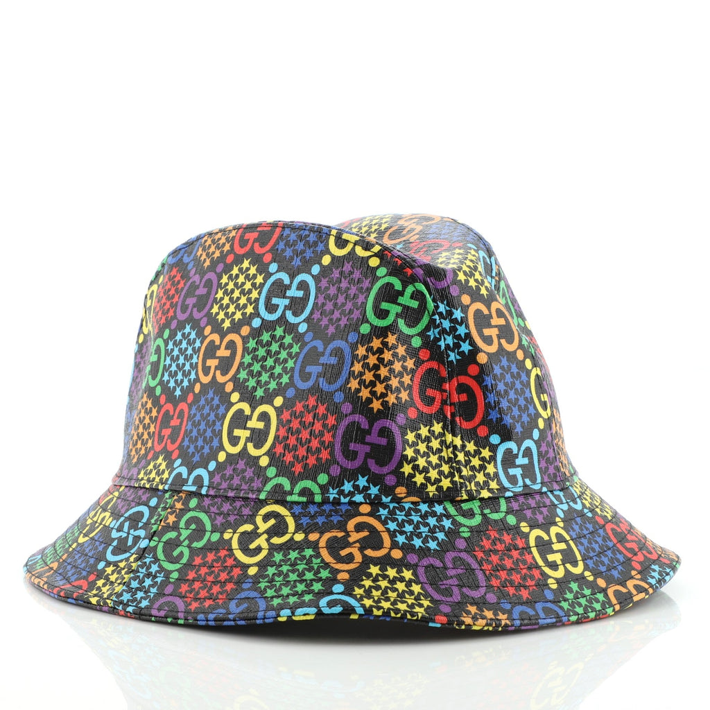 Bucket Hat Psychedelic Print GG Coated Canvas Large