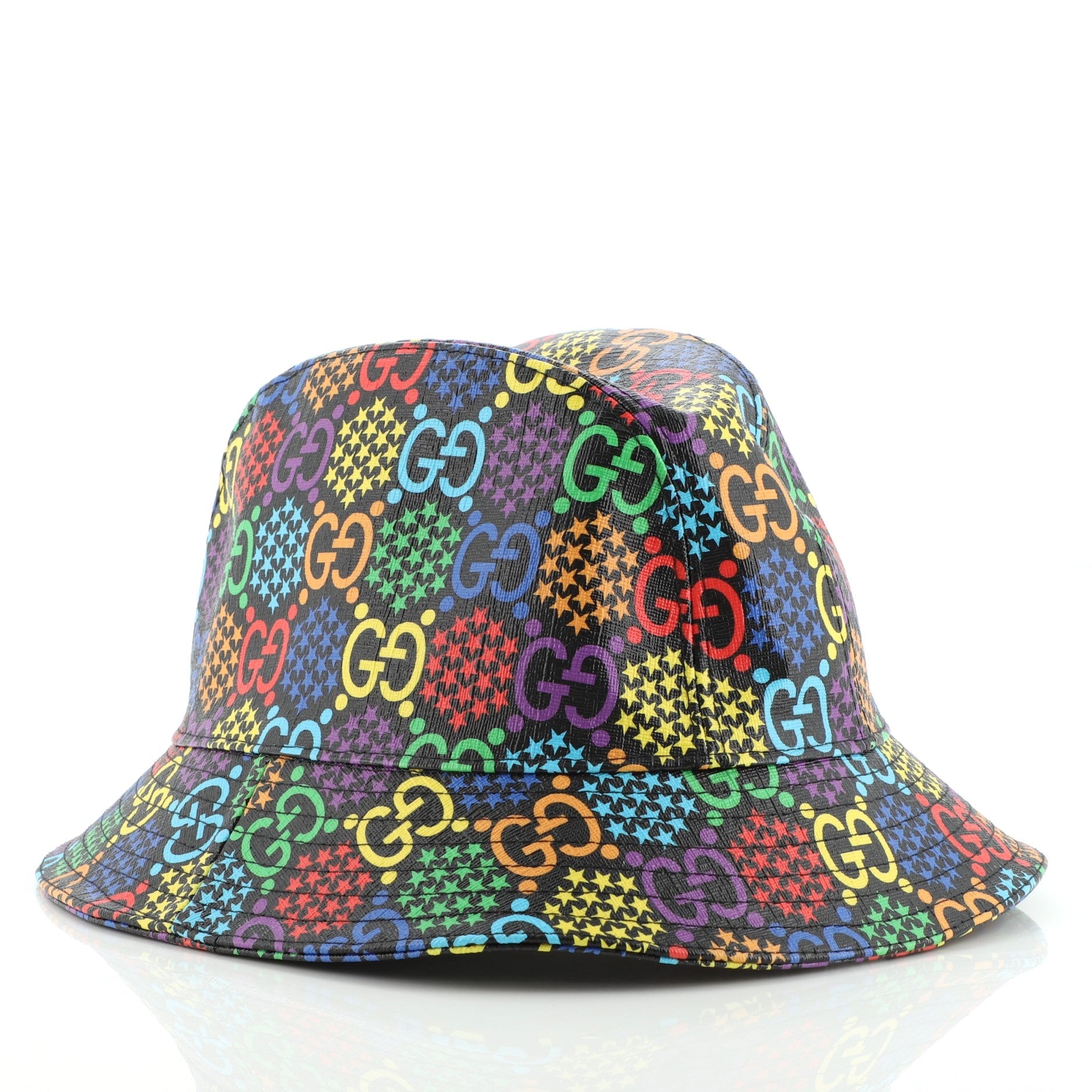Bucket Hat Psychedelic Print GG Coated Canvas Large
