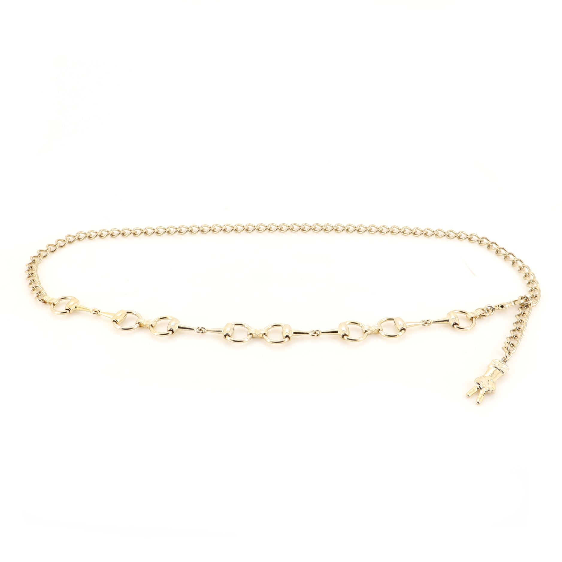 Horsebit Chain Belt with Glove Charm Metal 105