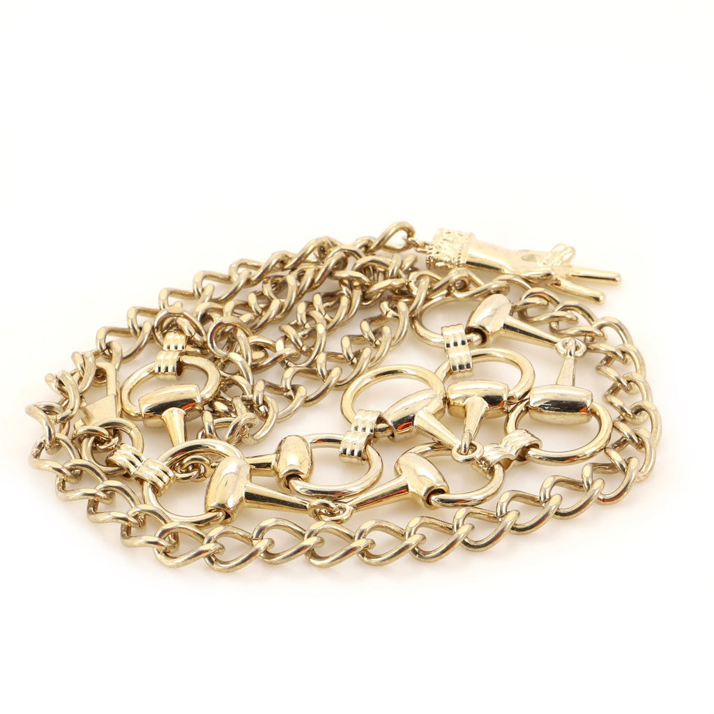Horsebit Chain Belt with Glove Charm Metal 105