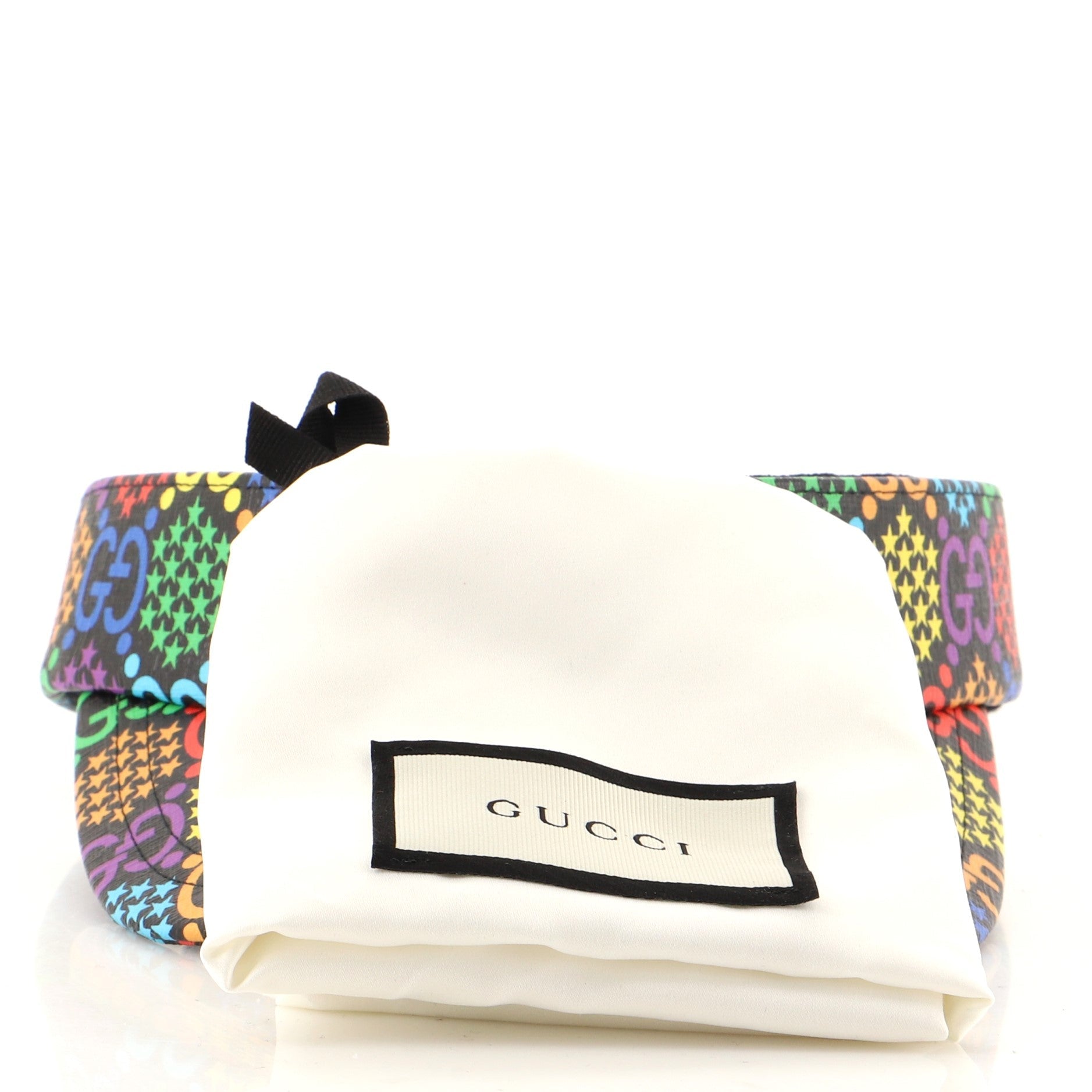 Sun Visor Psychedelic Print GG Coated Canvas Large