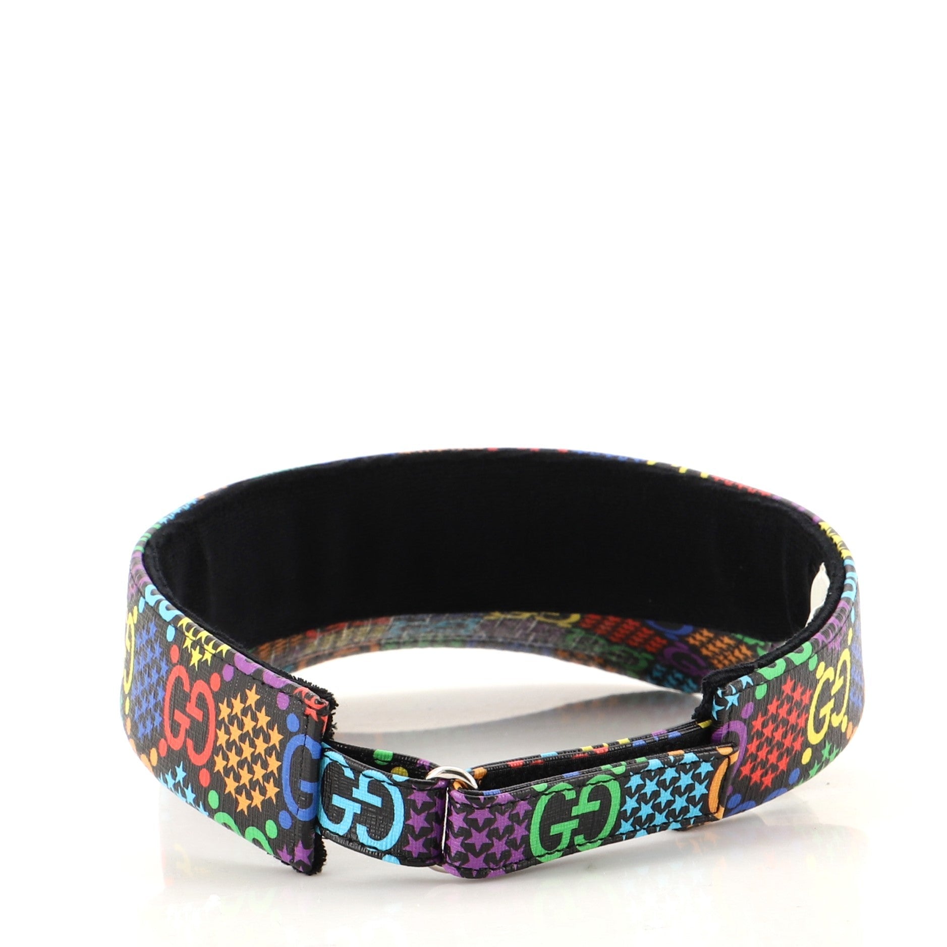 Sun Visor Psychedelic Print GG Coated Canvas Large