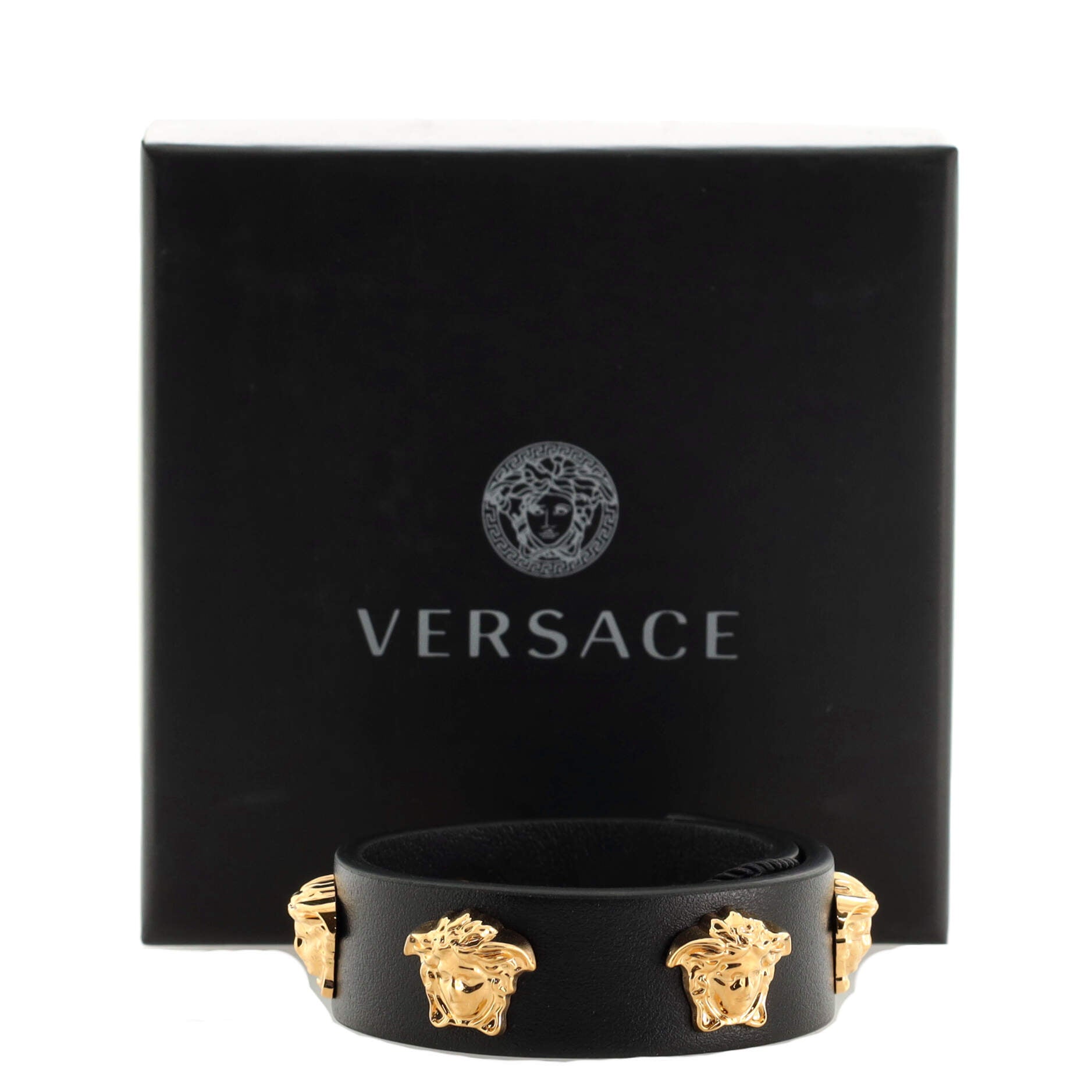 Medusa Stud Bracelet Leather and Metal